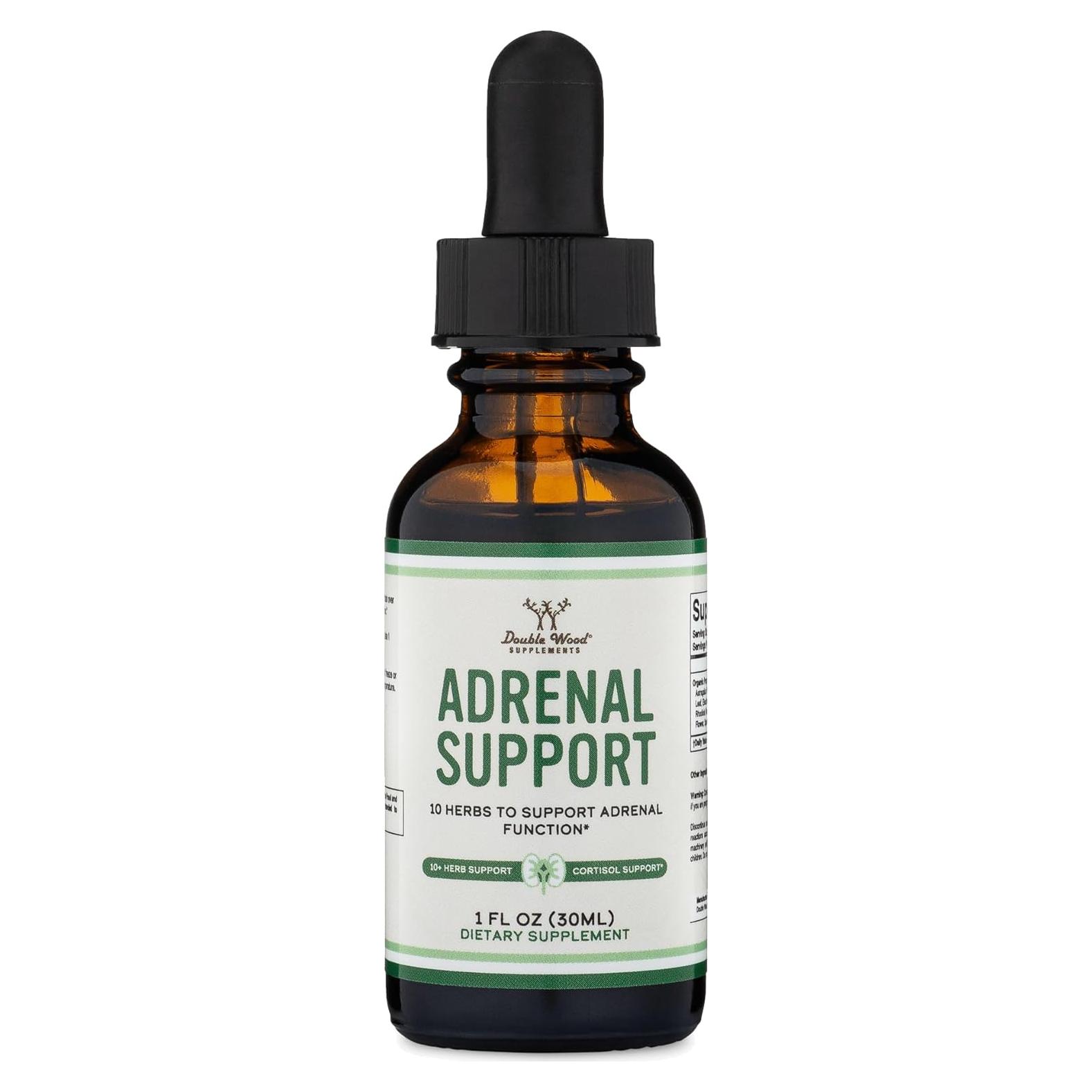 Gotas Líquidas de Soporte Adrenal Double Wood - 10 Adaptógenos