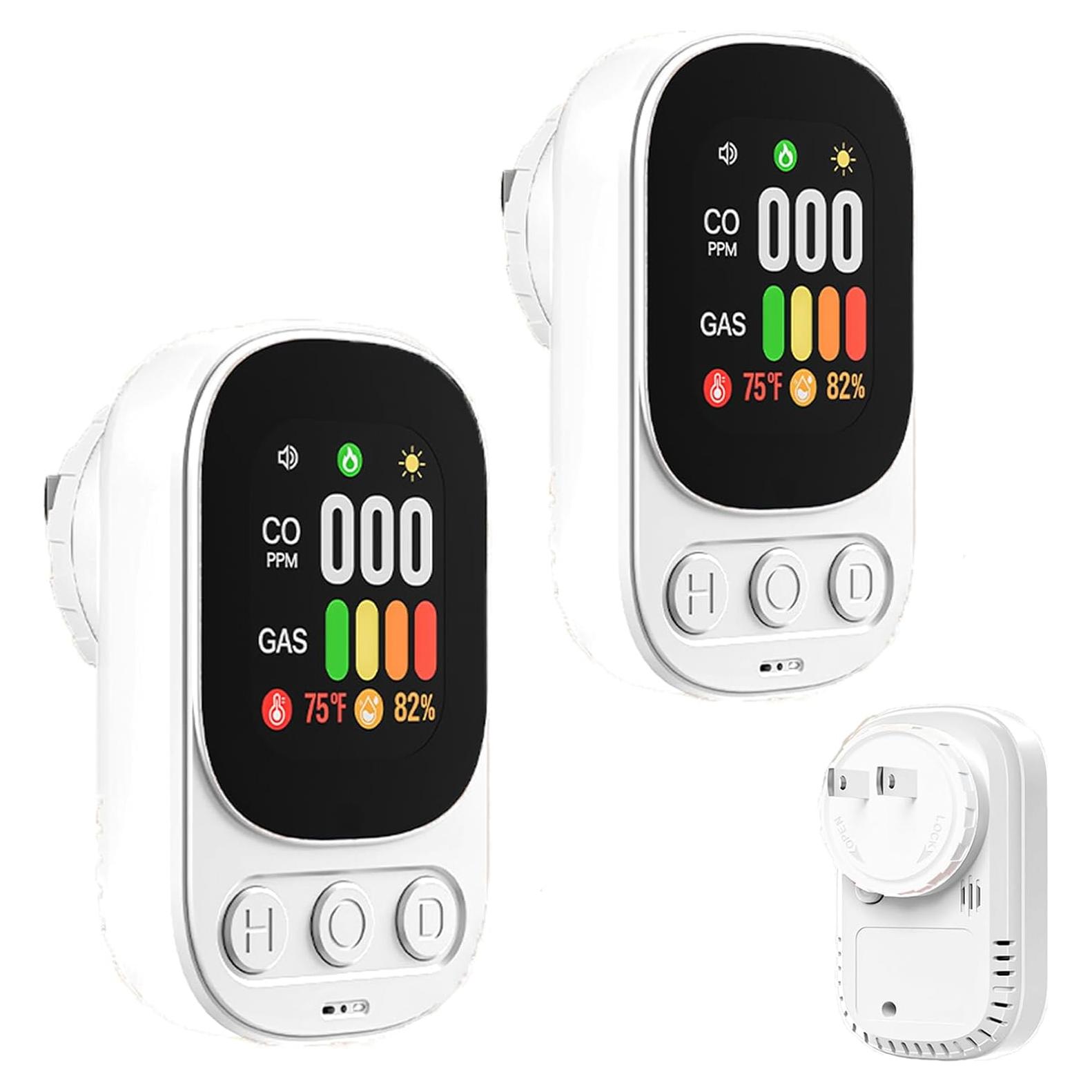 Paquete de 2 Detectores de Monóxido de Carbono SOIRRDBF 4-en-1