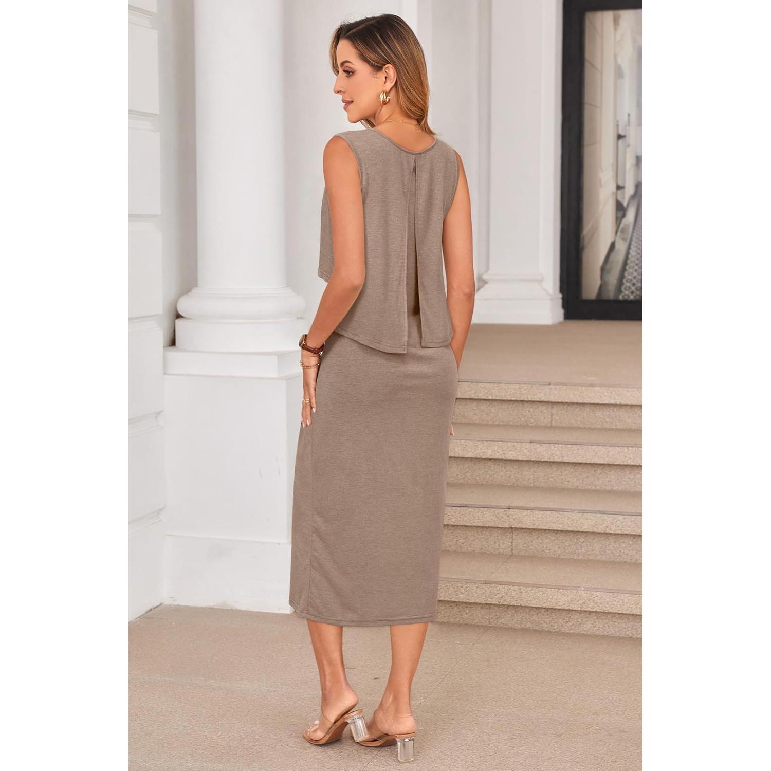 Vestido de Maternidad OUGES Sin Mangas para Lactancia S-XXL