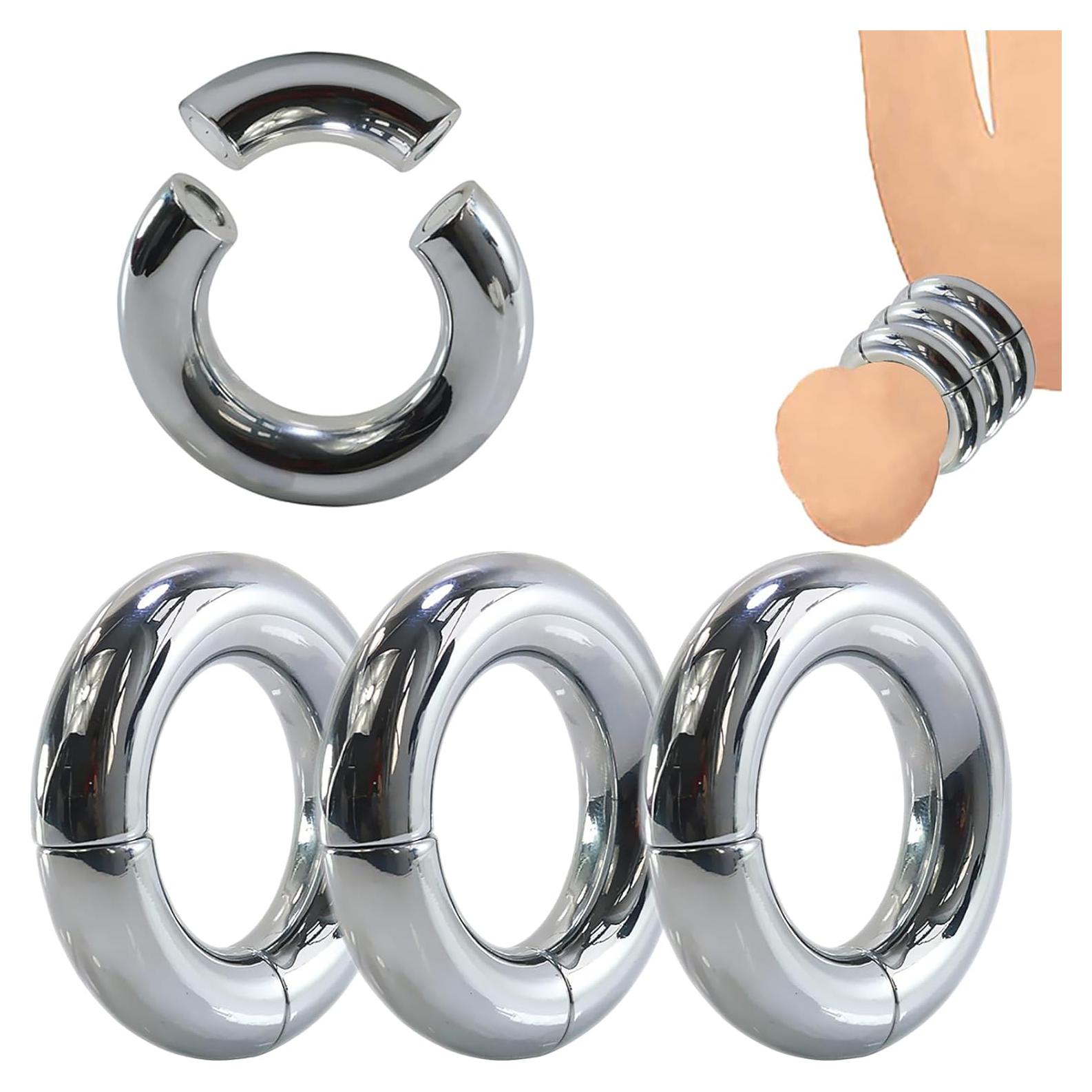 Anillos de peso para hombres CHUNYY de acero inoxidable 3 piezas