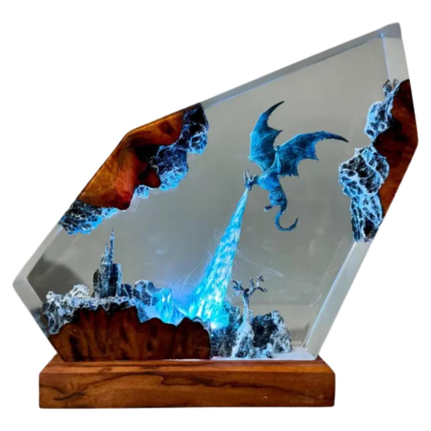 Lámpara de Dragón de Fuego Hecha a Mano 20x10 cm - Decoración