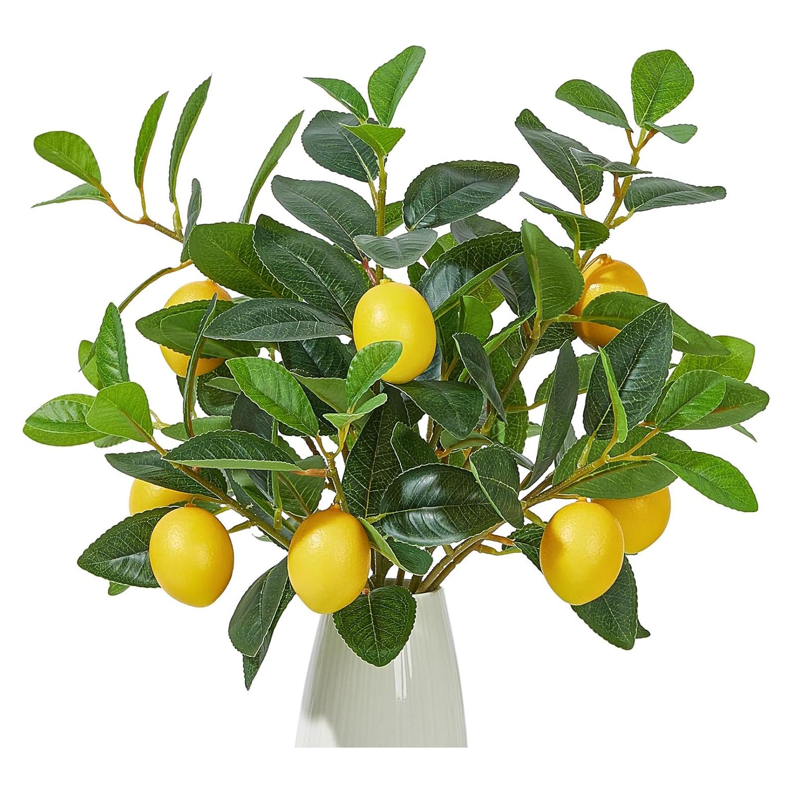 Ramas de Limón Artificiales Heleze - 3 Pcs 45.72 cm Decoración