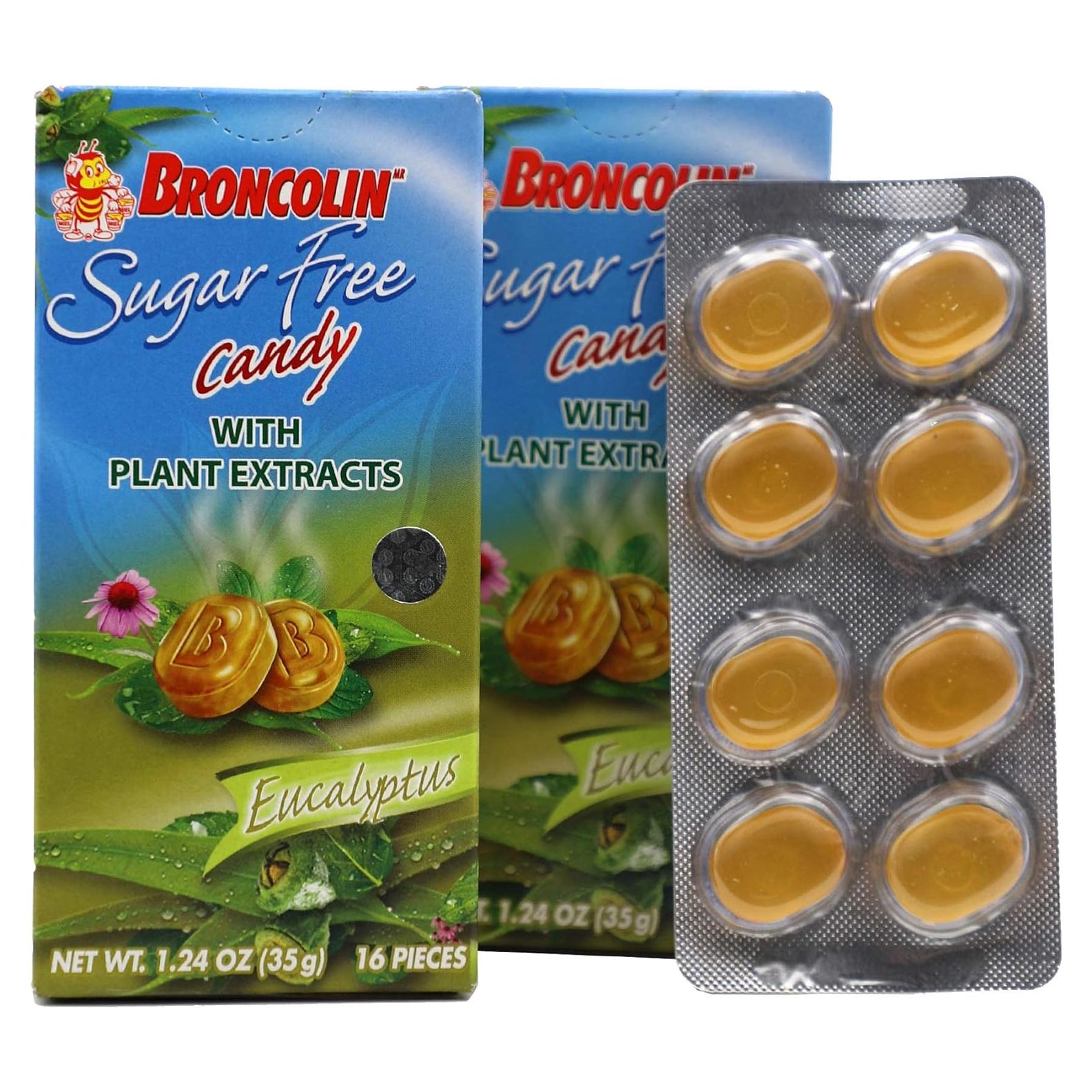 Caramelos Broncolin Sin Azúcar con Eucalipto y Equinácea - 32 Unidades