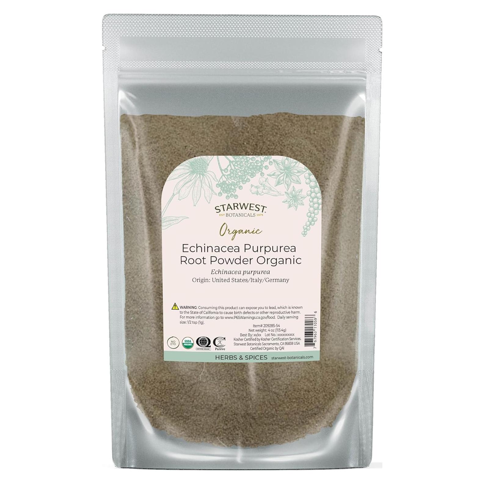 Polvo de raíz de Echinacea Purpurea Orgánica Starwest 113 g