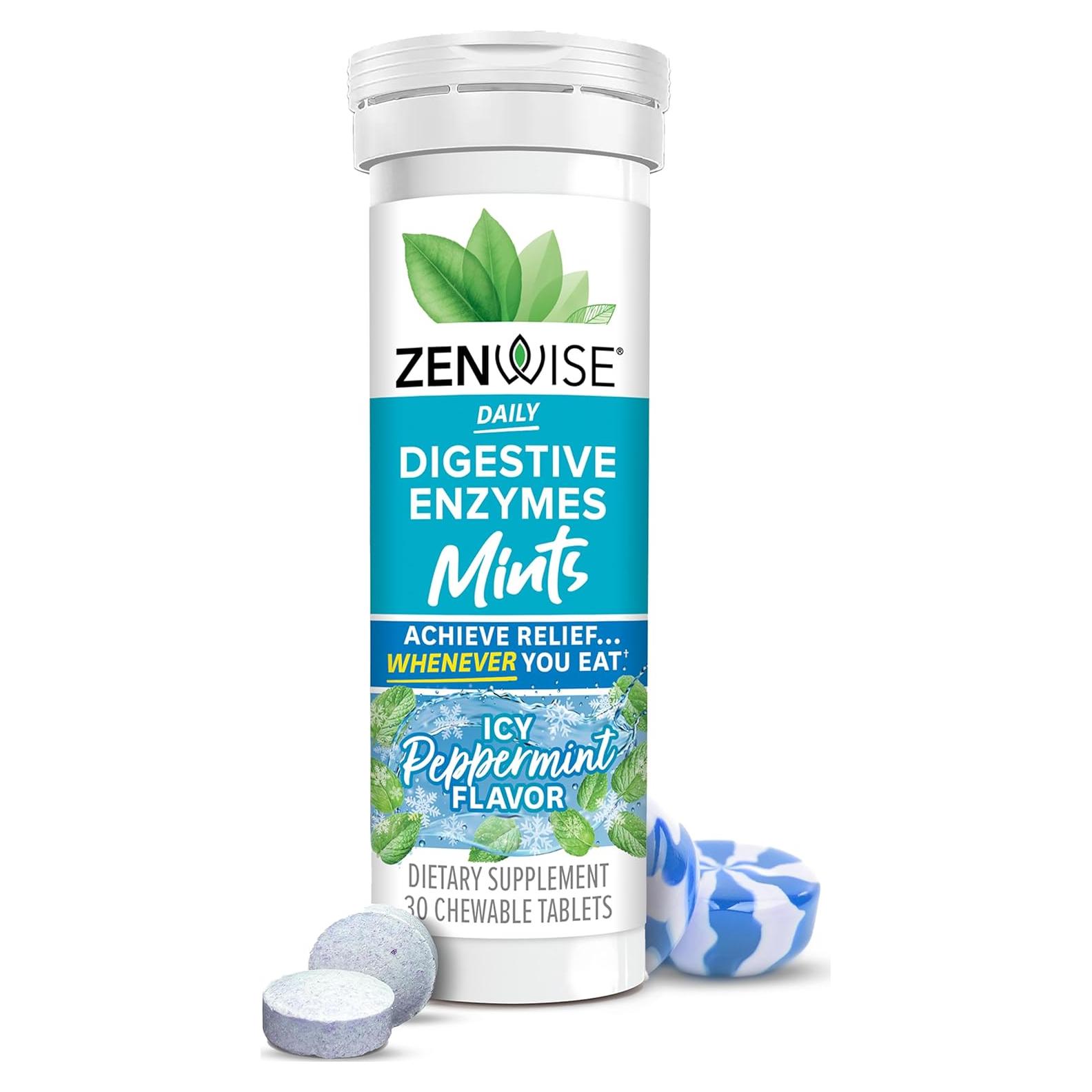 Mentas Digestivas Zenwise Health 30 Tabletas Masticables Menta