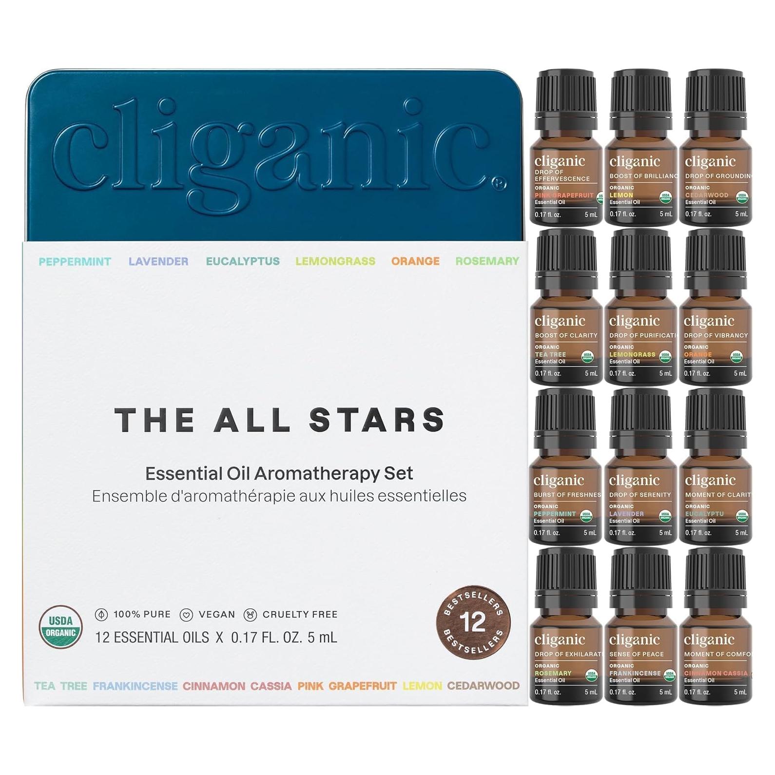 Conjunto de Aceites Esenciales Orgánicos Cliganic - 12 Piezas