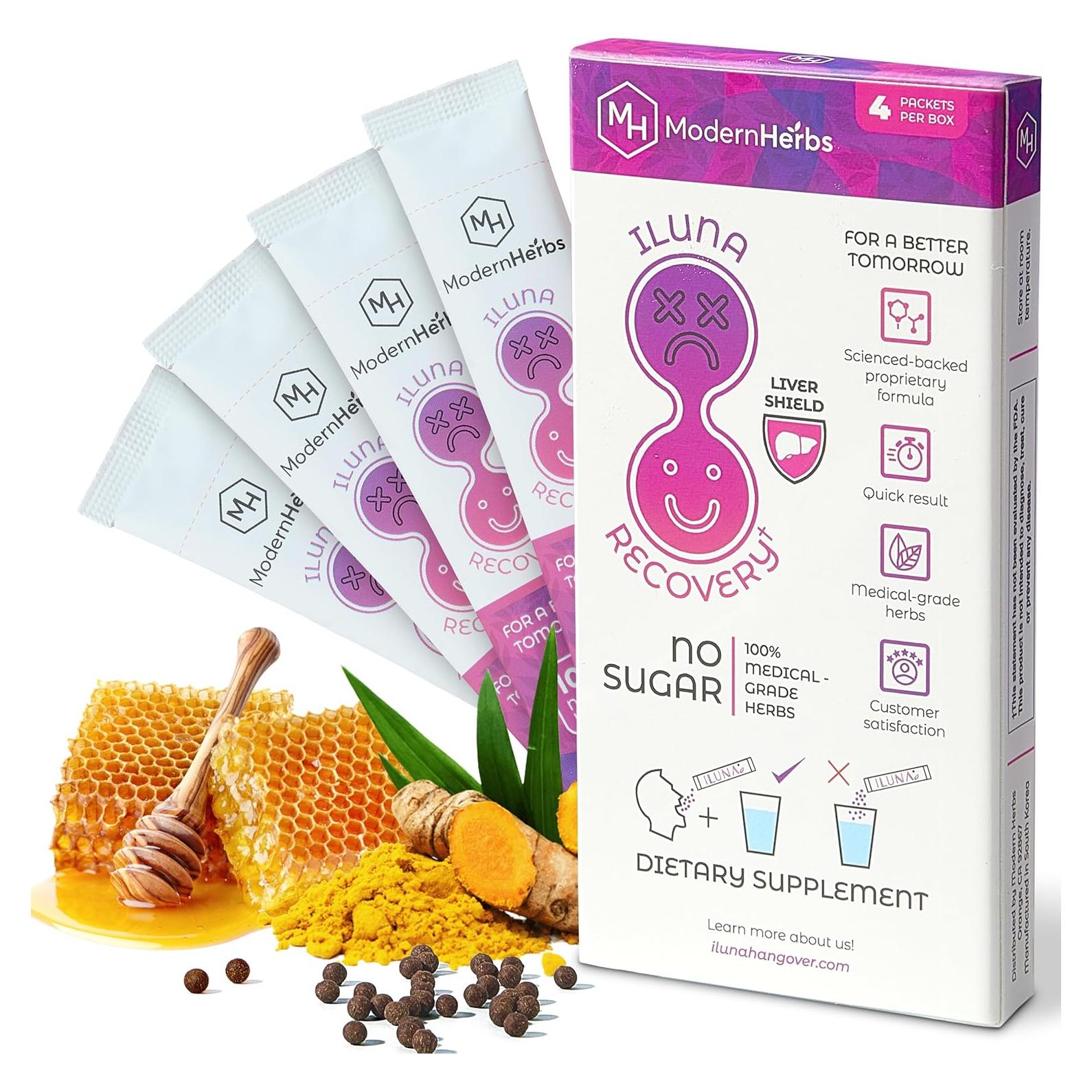 ILUNA Suplemento Natural para Alivio de Resaca - 4 Piedras