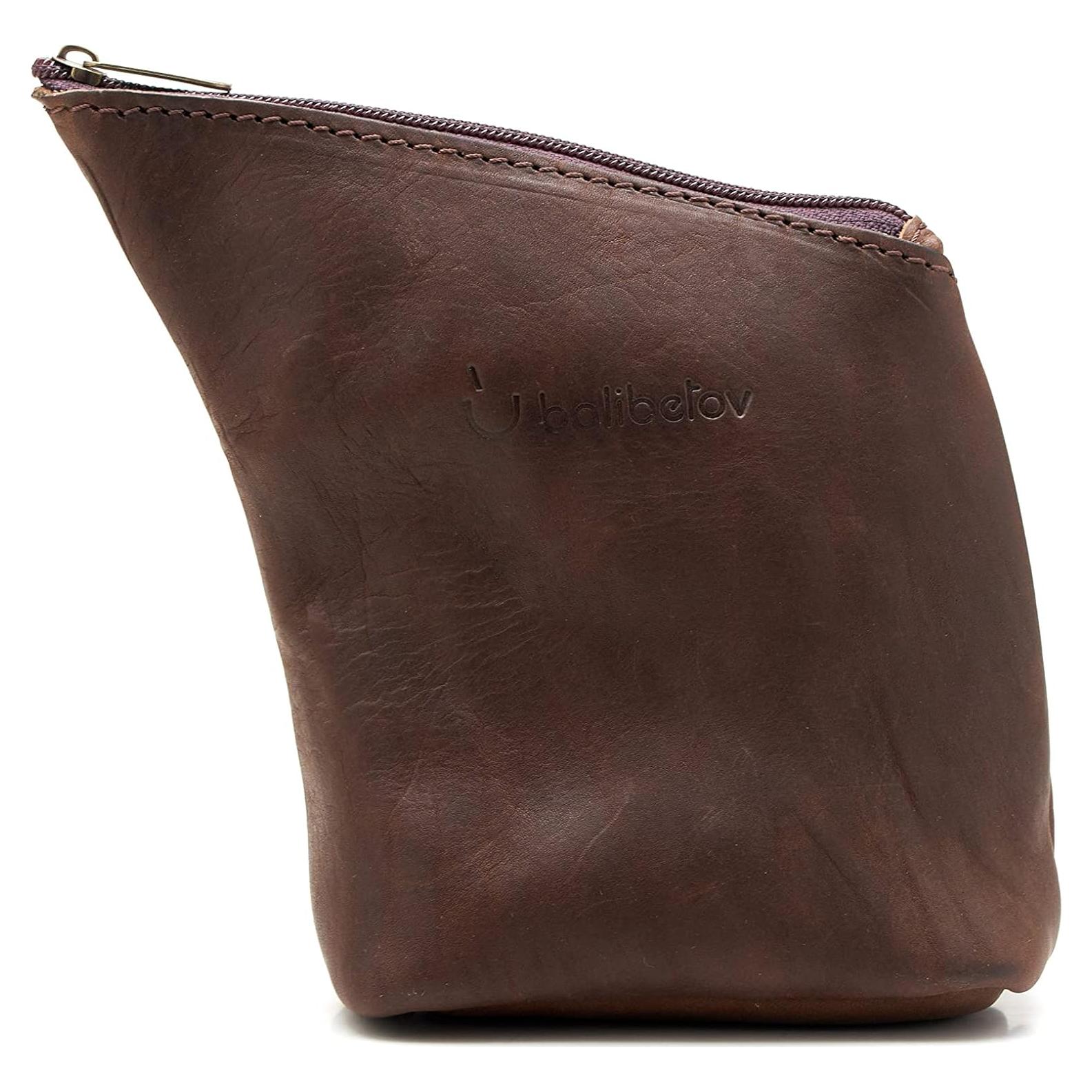 Contenedor de Yerba Mate BALIBETOV de Cuero Marrón Hecho a Mano