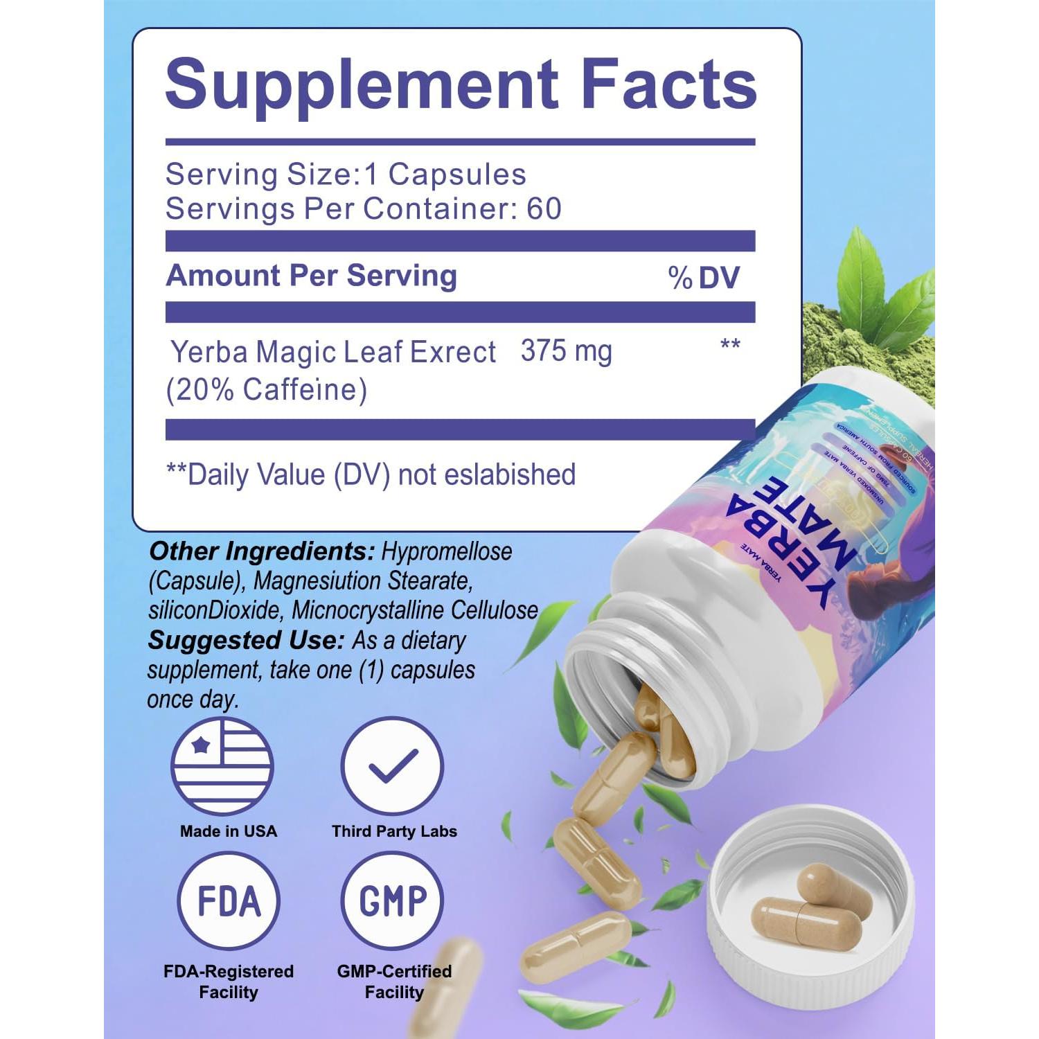 Cápsulas de Yerba Mate ZythoVerveX - 60 Porciones Energéticas