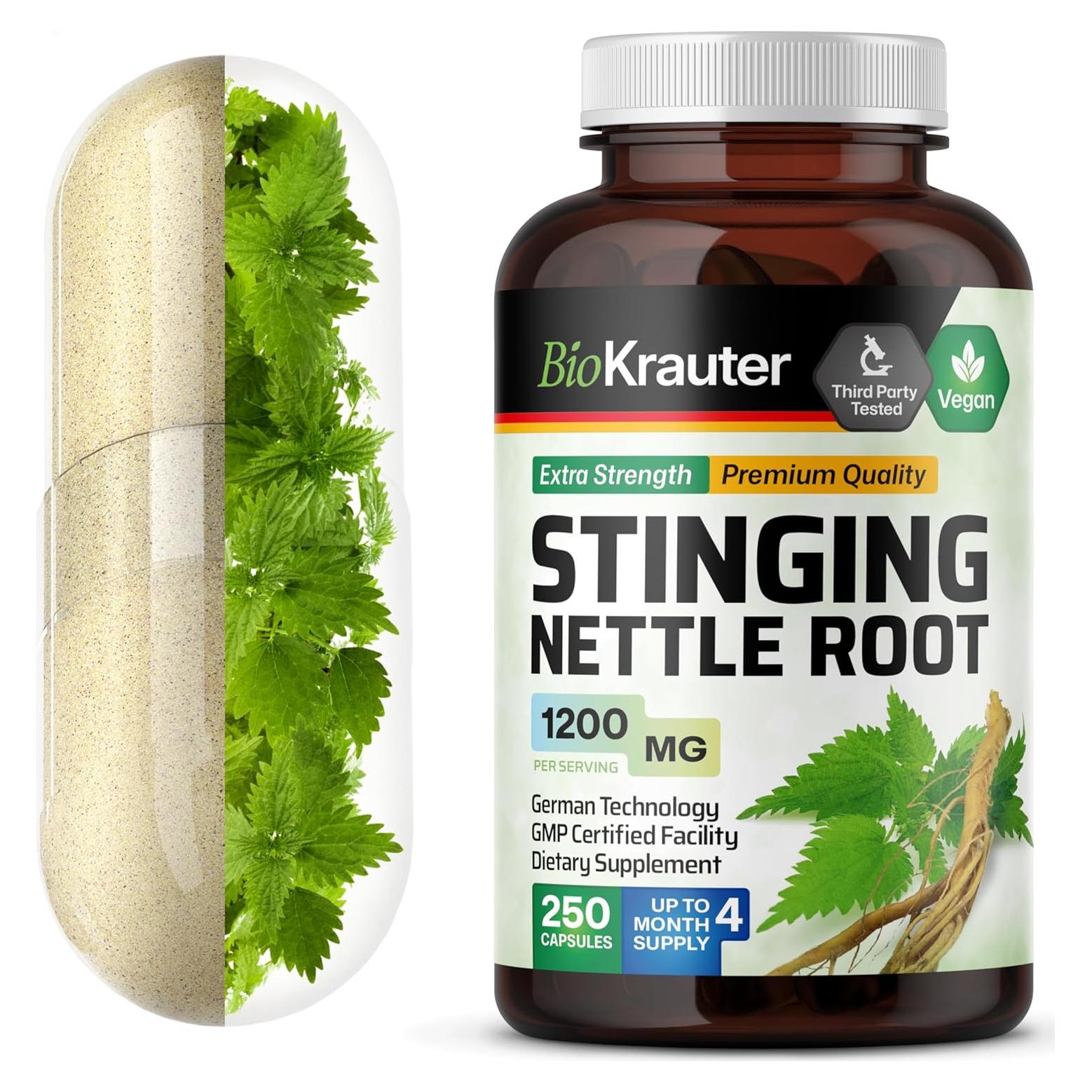 Cápsulas de Ortiga Bio Krauter 1200 mg - 250 Unidades Naturales