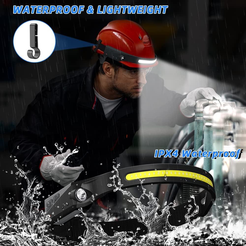 Linterna Frontal Recargable UUYEE 3Pack LED 230° 5 Modos