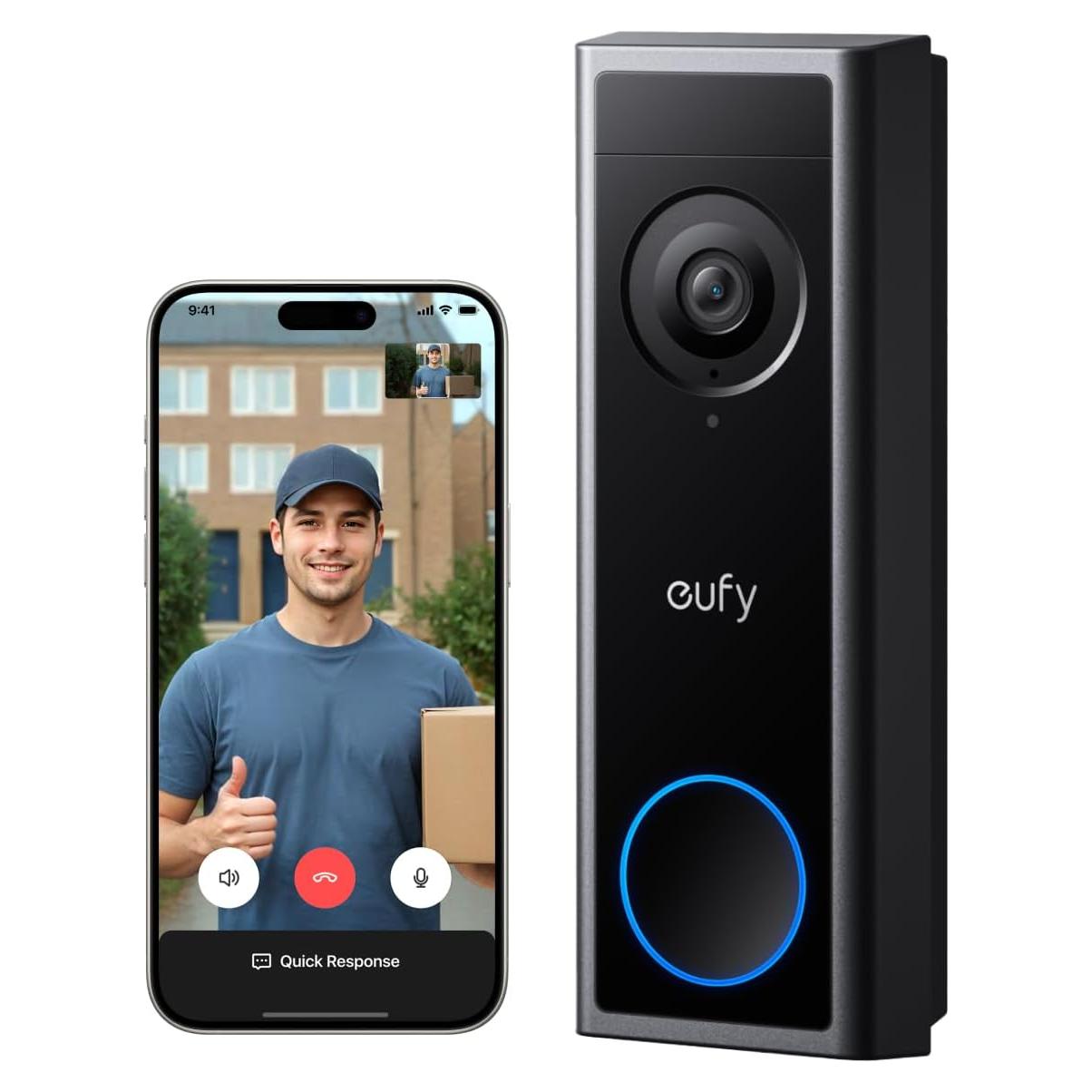 Timbre de Video eufy C30 2K FHD Batería 360g Instalación Fácil