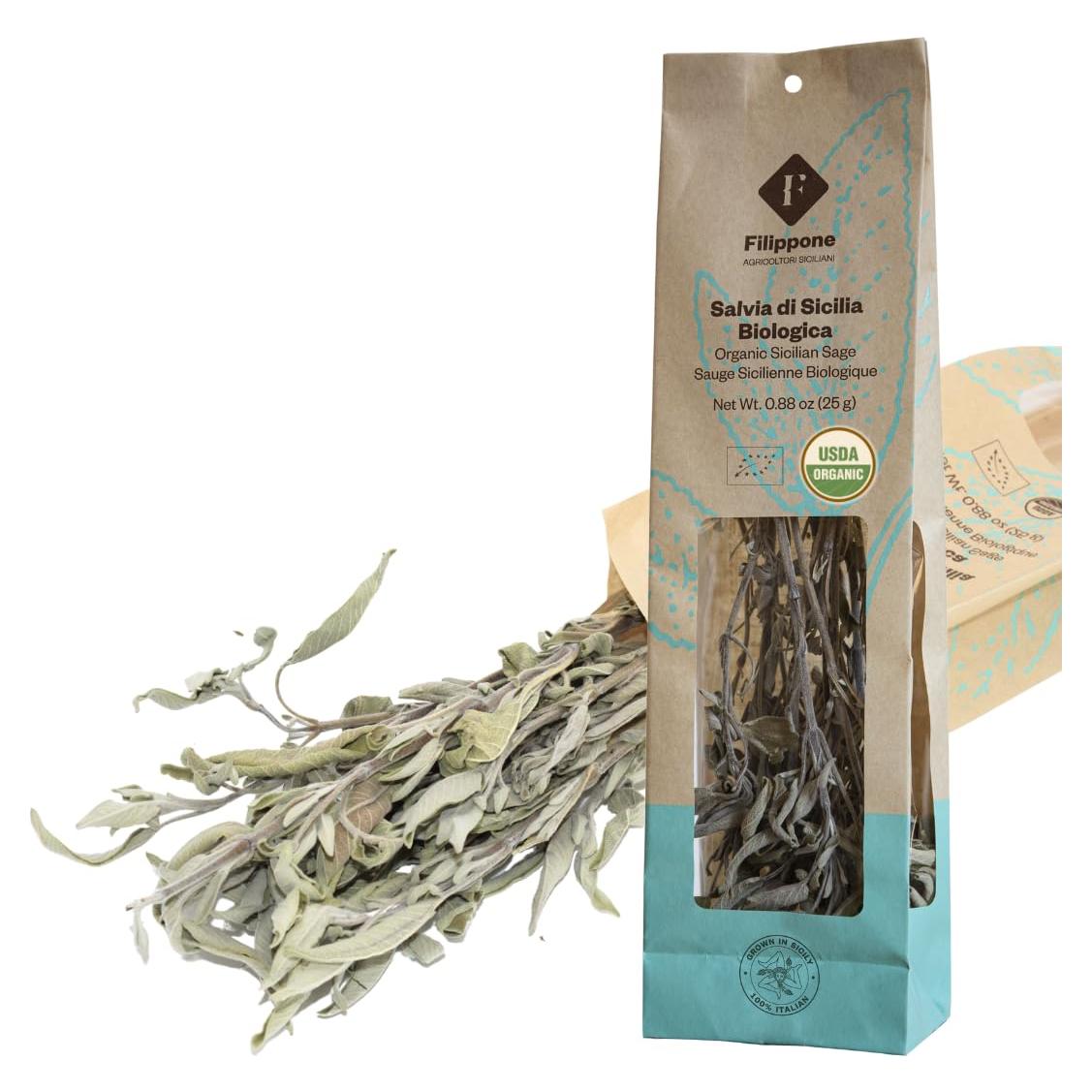 Salvia Seca Orgánica Filippone 25 g - Aromaterapia y Cocina