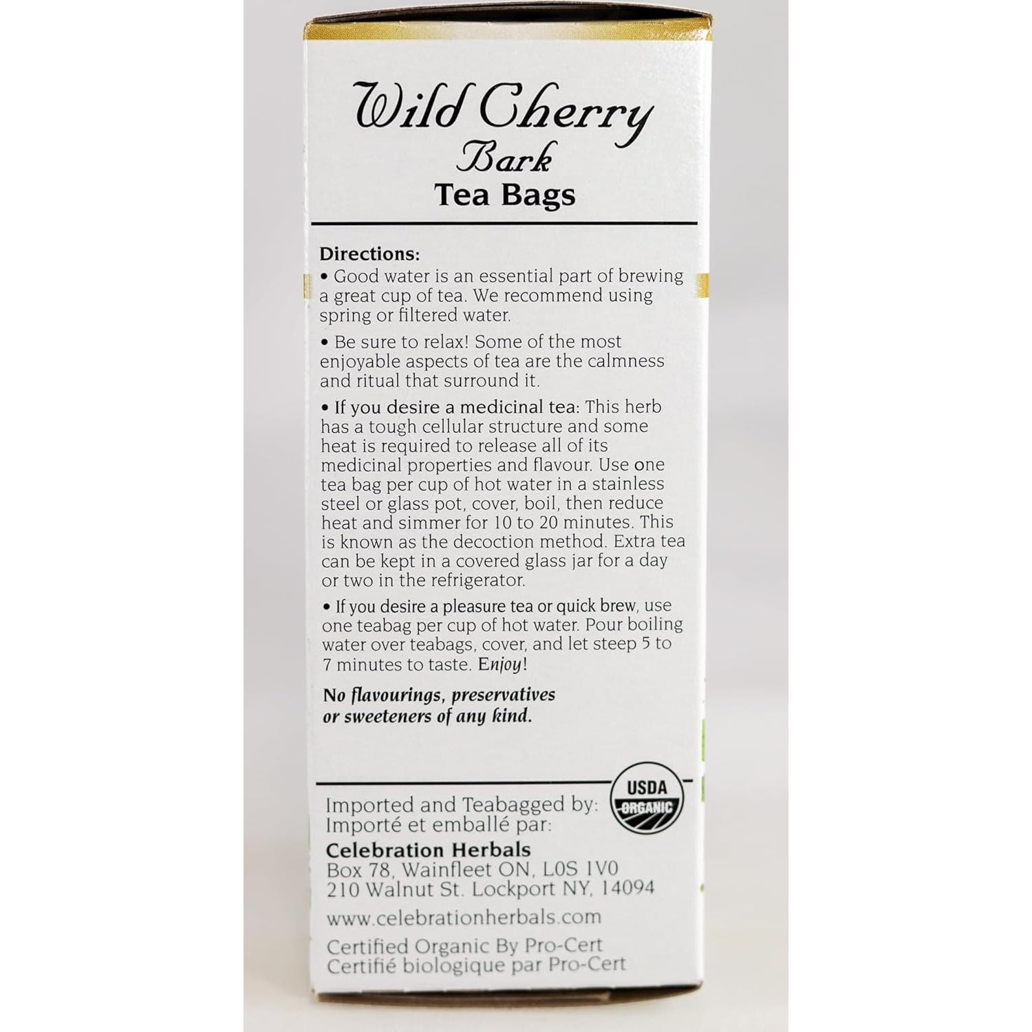 Té de Corteza de Cereza Silvestre Celebration Herbals 24 Bolsitas