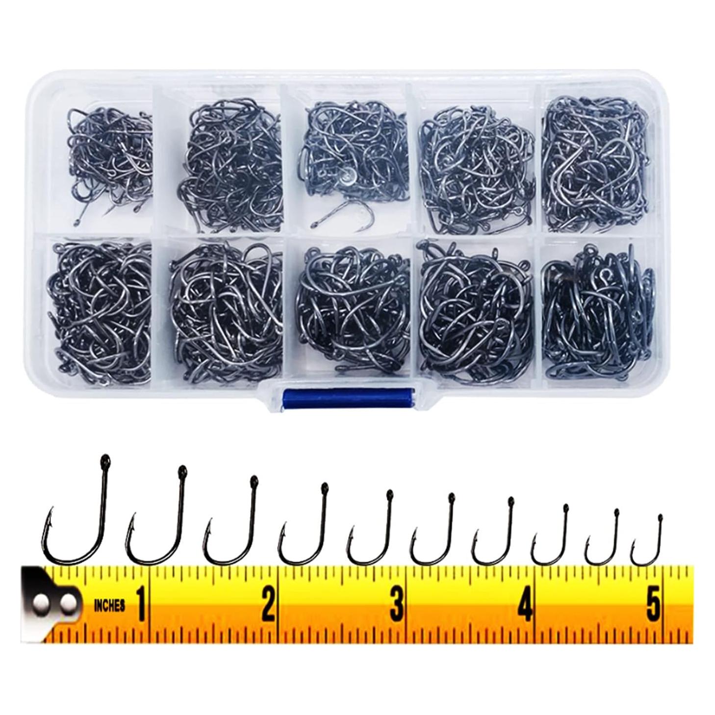 300 Anzuelos de Pesca OstWony de Acero Alto Carbono 10 Tipos