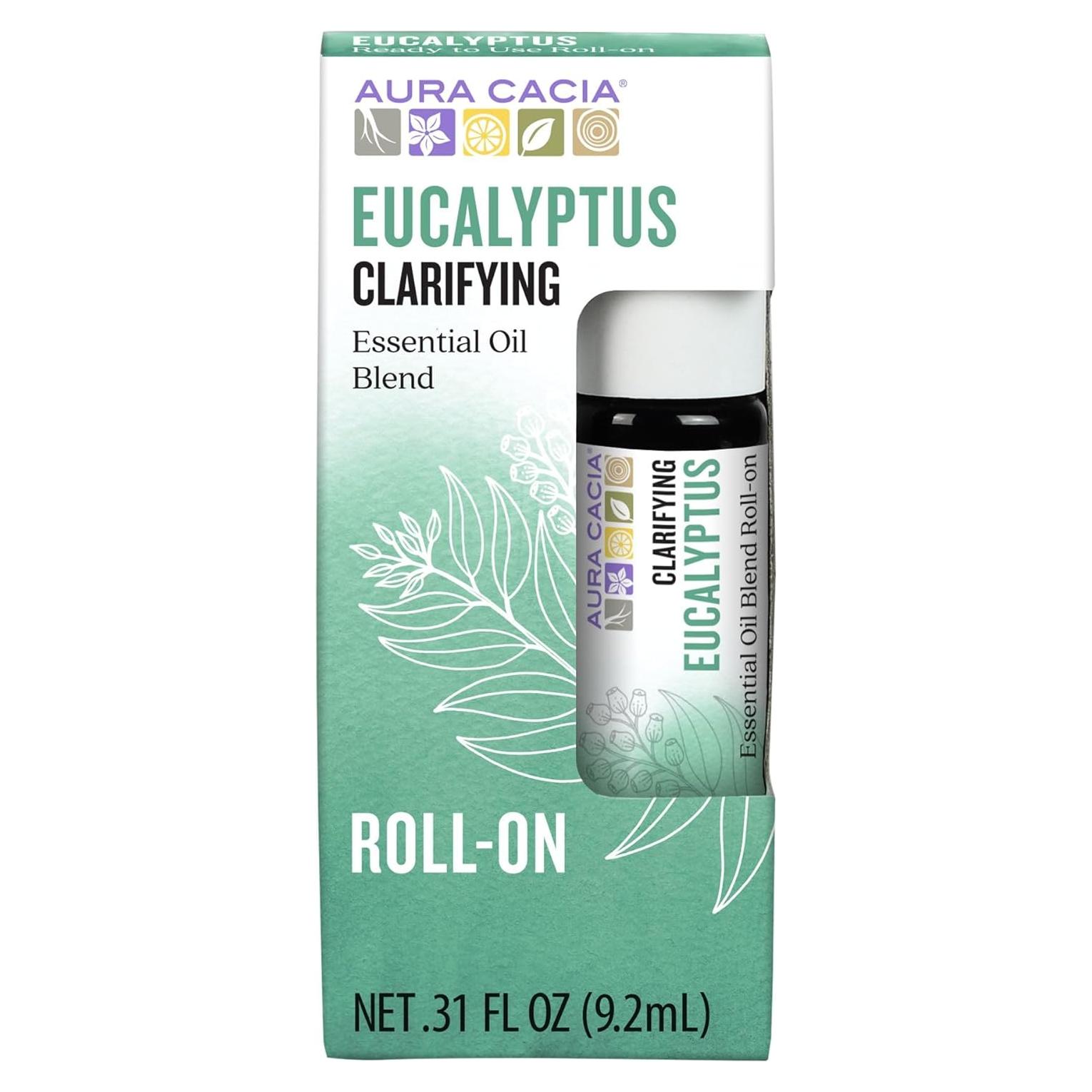 Aura Cacia Eucalipto Roll-On 9.2 ml - Aceite Esencial Puro