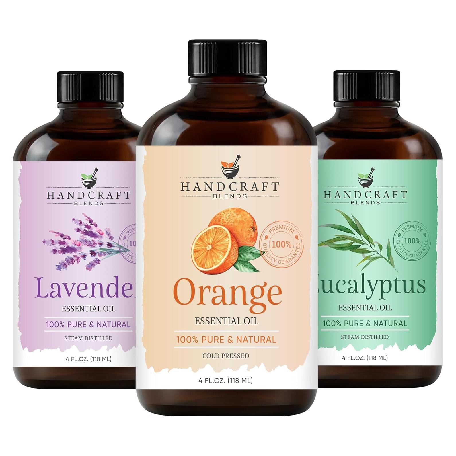 Aceite Esencial Puro Handcraft 118 ml Naranja, Eucalipto, Lavanda