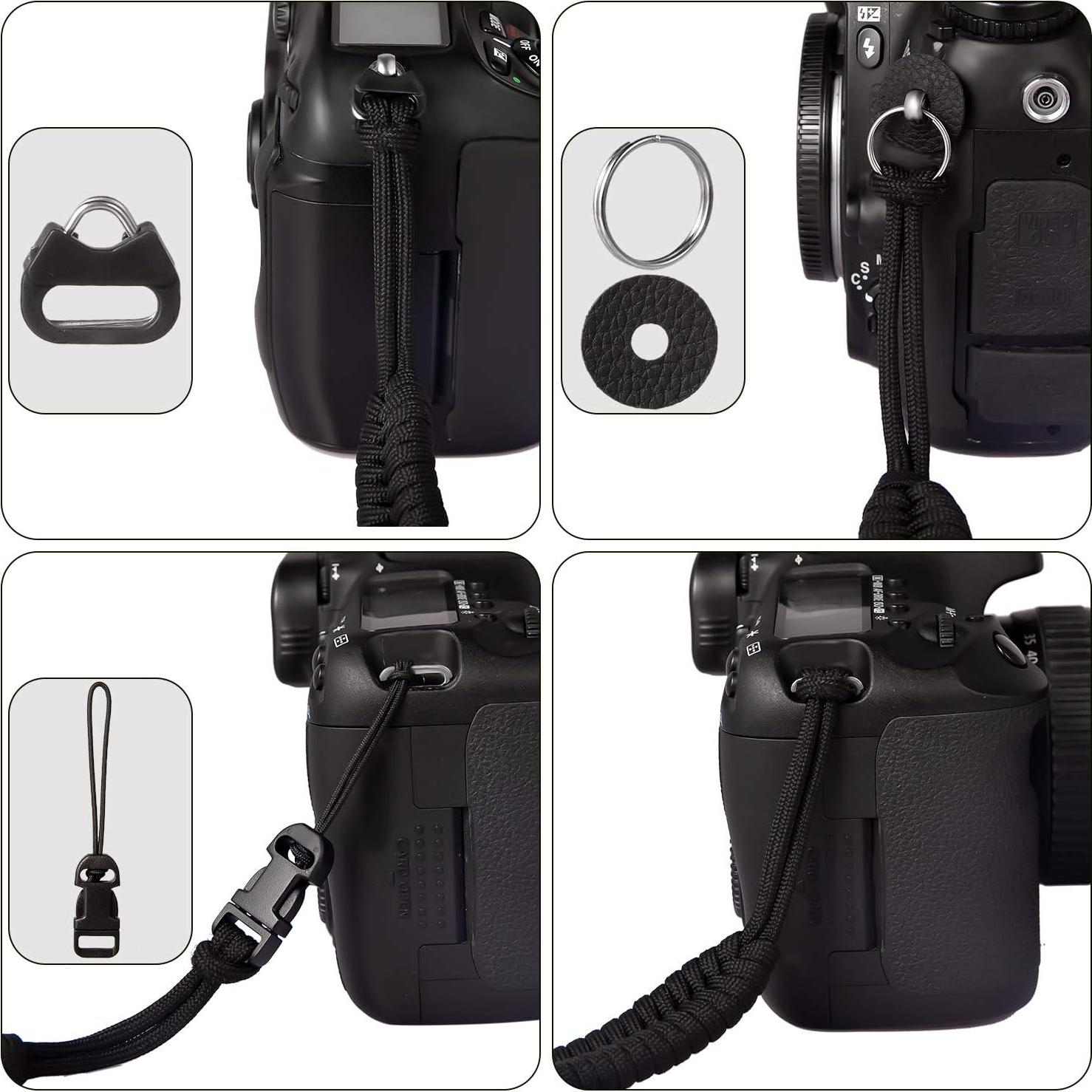 Correa de Muñeca para Cámara TAKHRWOD Ajustable Nylon Negro