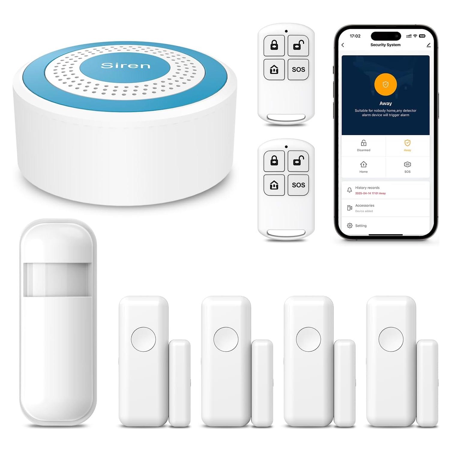 Sistema de Alarma PGST A519W 8 Piezas con App Tuya y Control Remoto