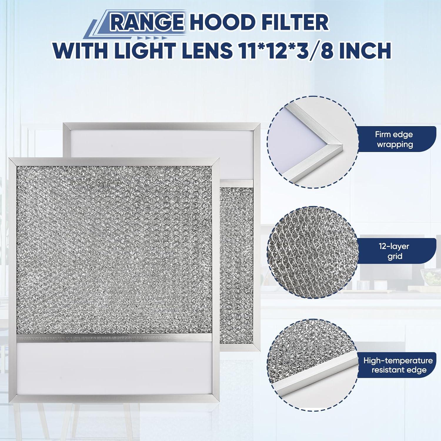 Filtro de grasa de aluminio KTWT para campana extractora 2 piezas 27.94x30.48 cm