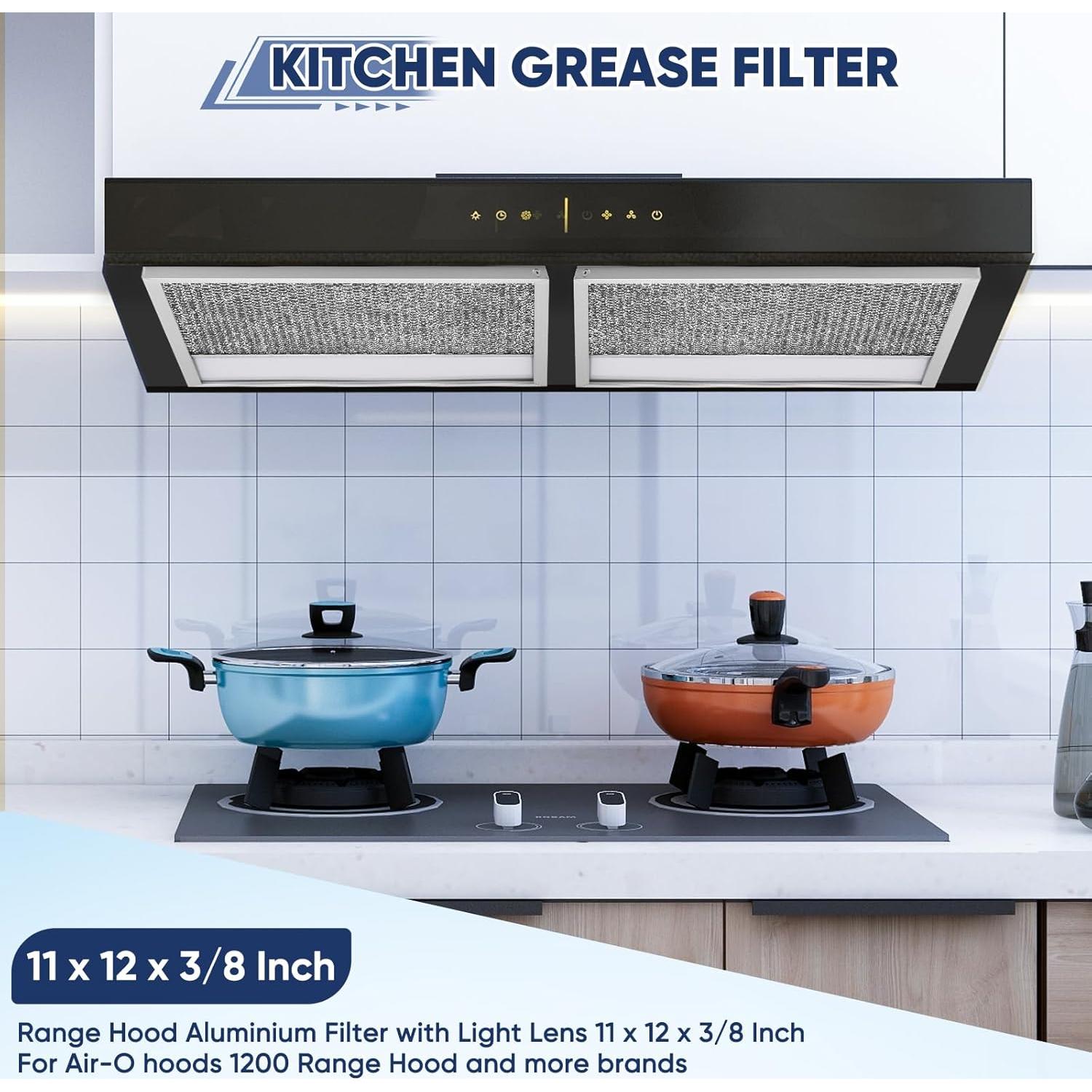 Filtro de grasa de aluminio KTWT para campana extractora 2 piezas 27.94x30.48 cm