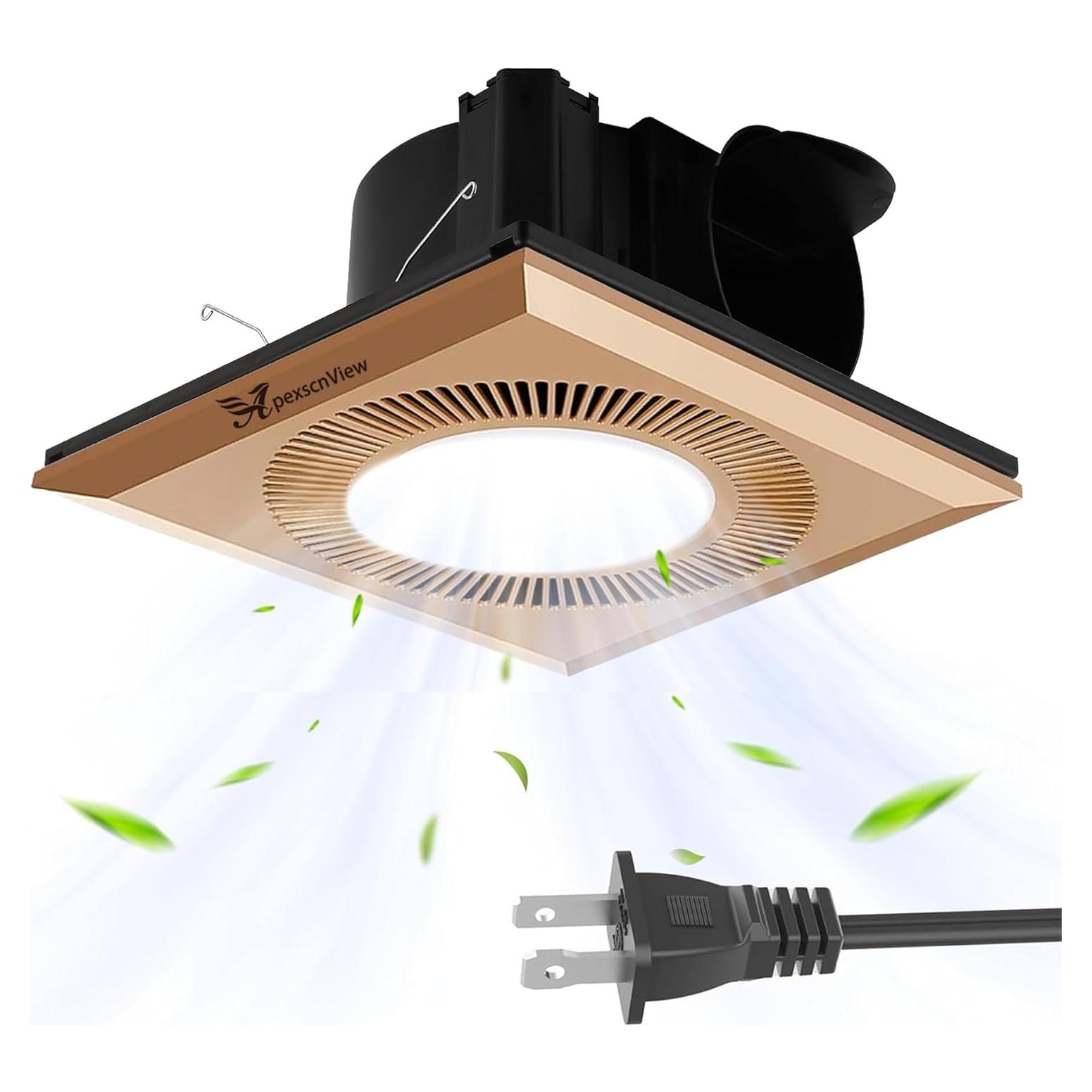 Ventilador Extractor de Baño ApexscnView con Luz LED 26W 130 CFM