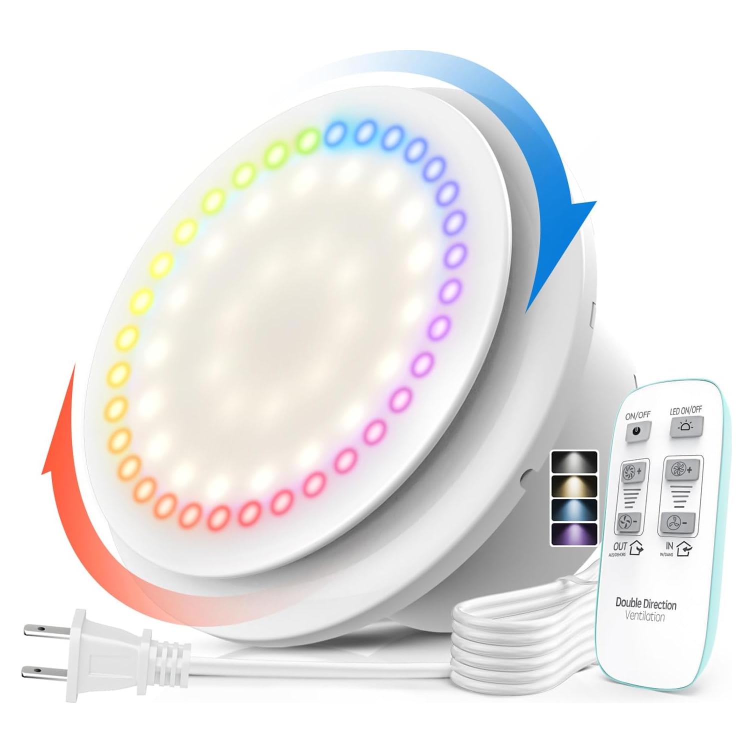 Ventilador Extractor de Baño RUBBUL P208A2 6" con Luz RGB