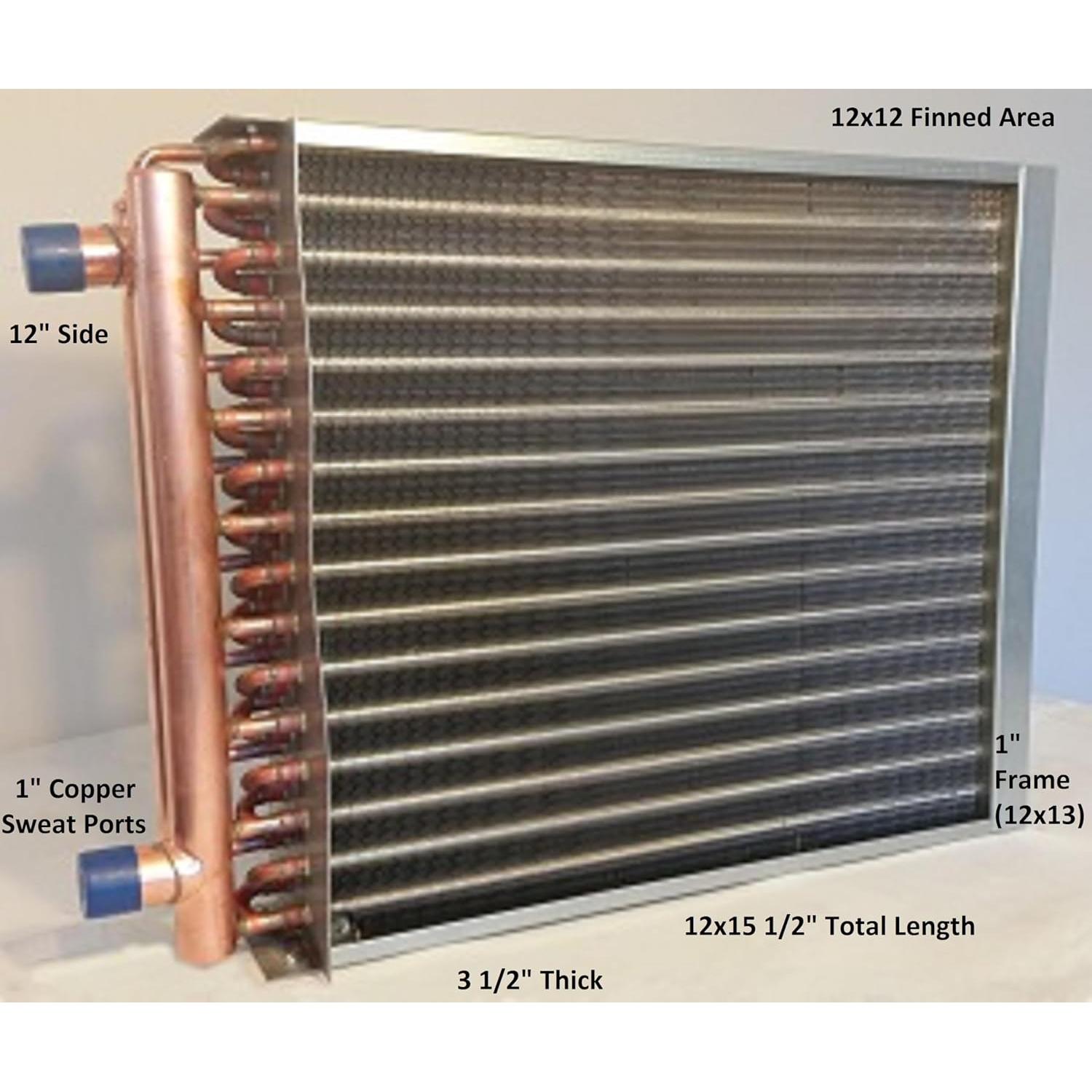 Intercambiador de Calor Agua a Aire 30.48x30.48 cm Cobre
