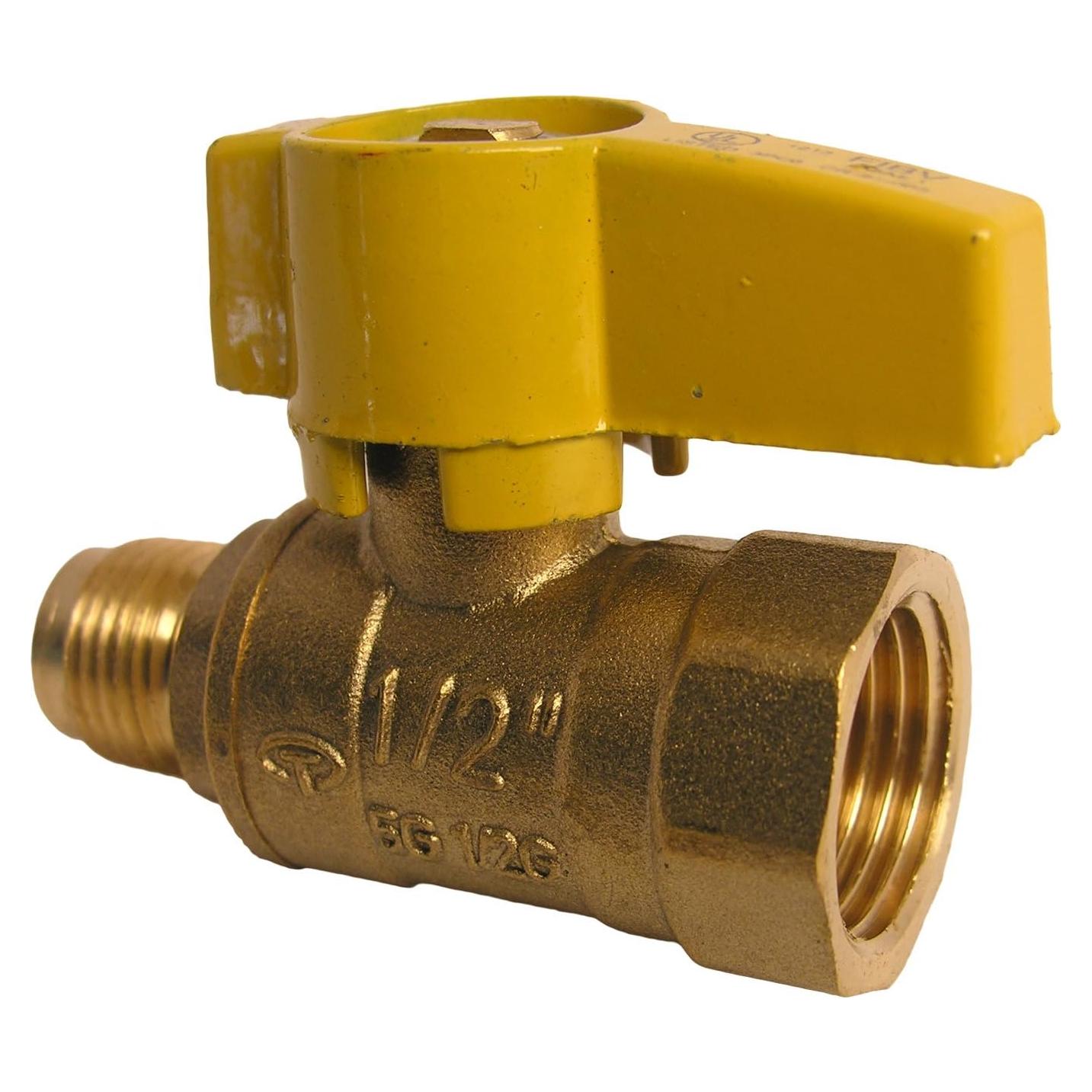 Válvula de Bola de Gas LASCO 10-1611 Bronce 3/8" Flare