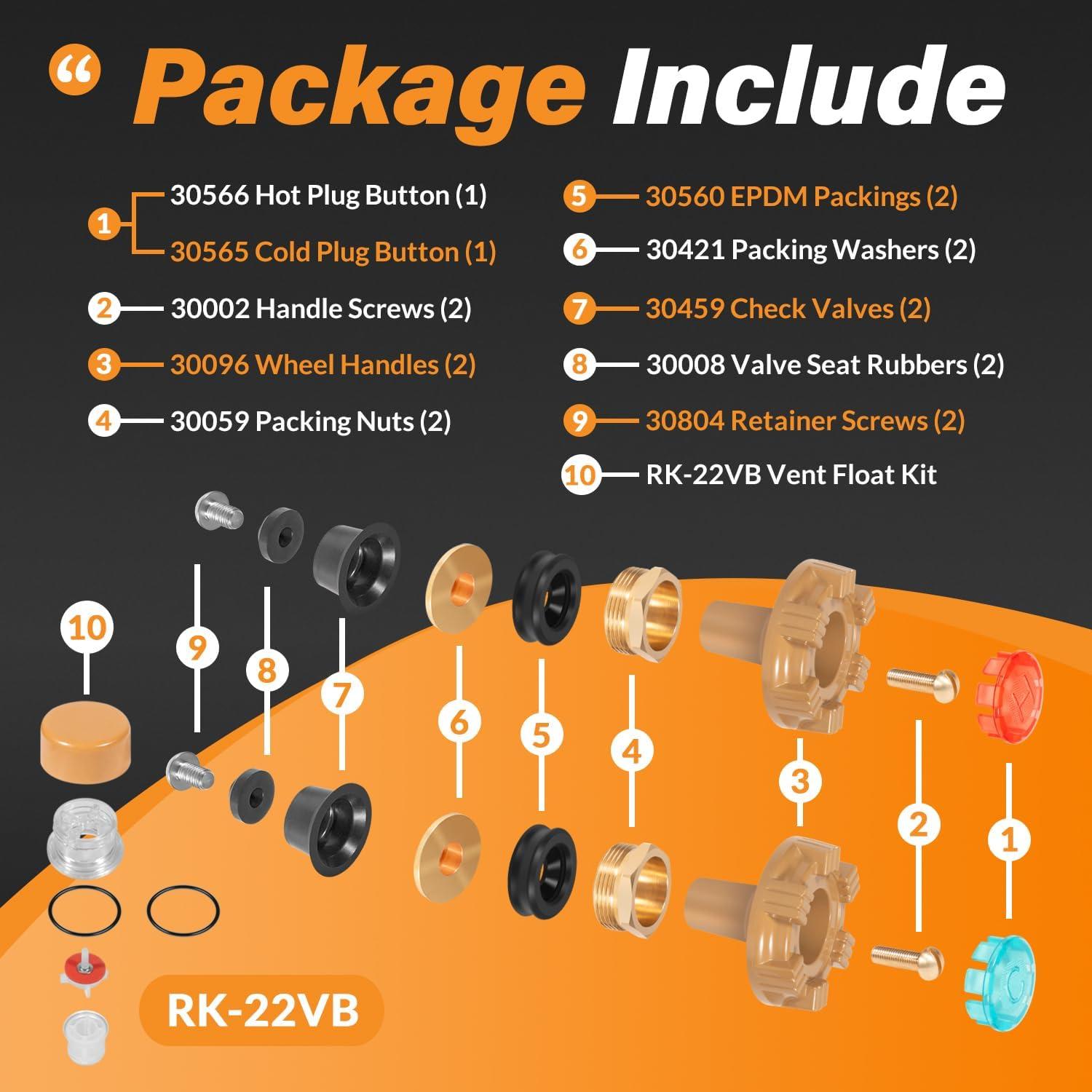Kit de Reparación RK-22PRV para Grifos Woodford 22 y V22