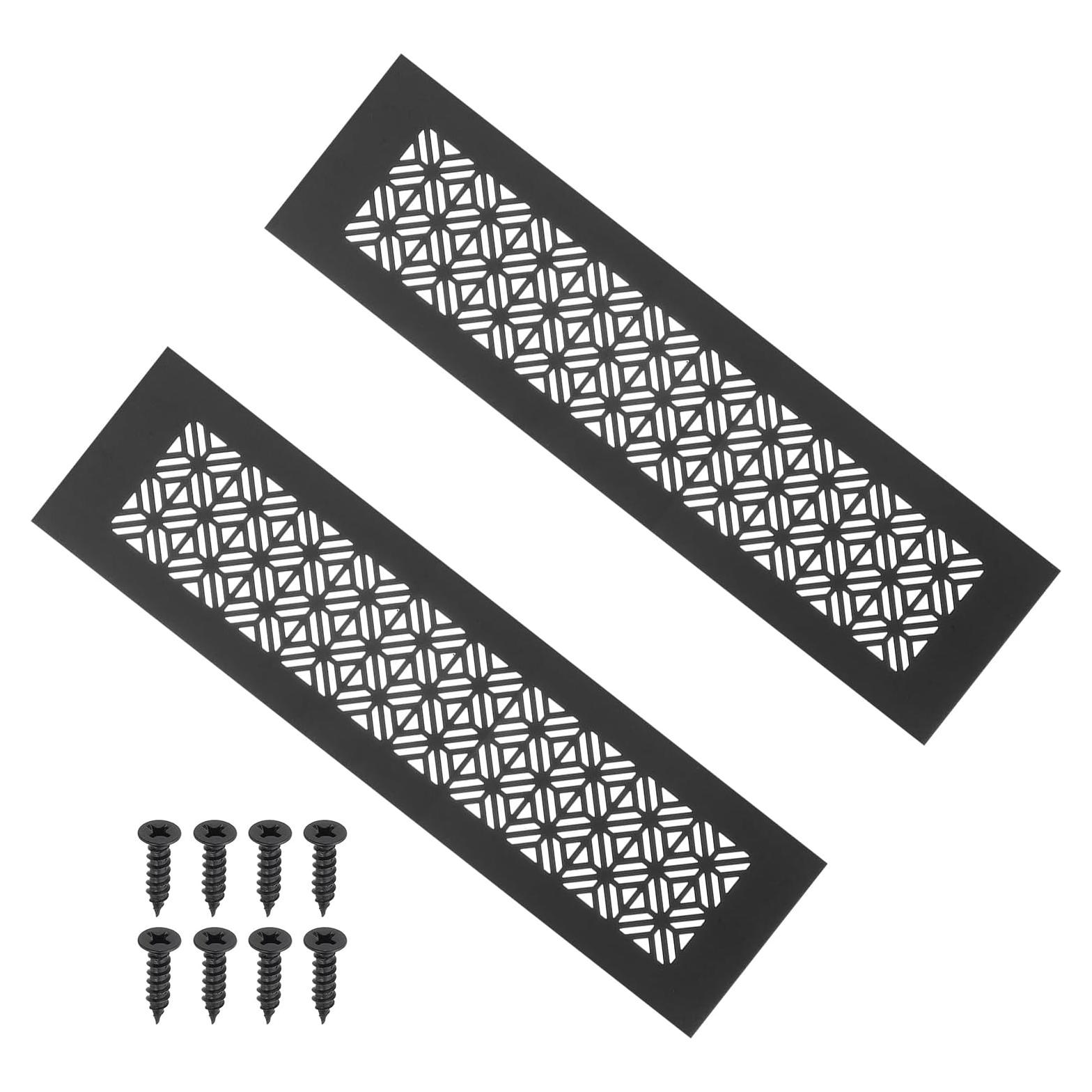 Cubierta de Ventilación PATIKIL 30.48 x 7.62 cm Aluminio Negra - 2 Pcs