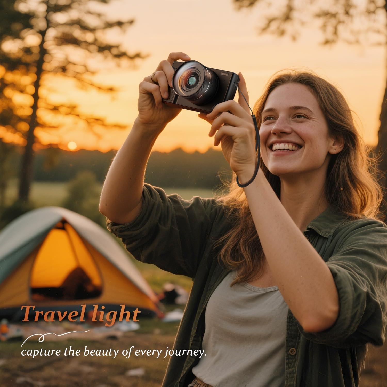 Cámara Digital 4K XHJBaby 64MP Retro con Pantalla Plegable