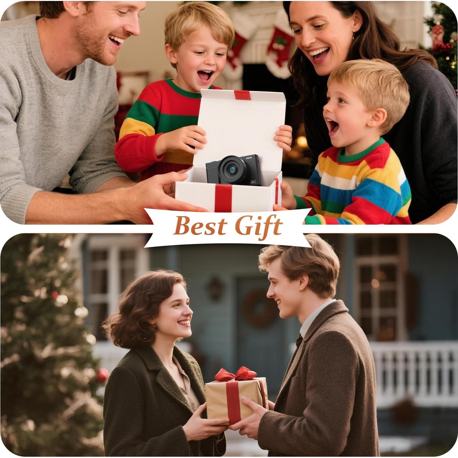 Cámara Digital 4K XHJBaby 64MP Retro con Pantalla Plegable