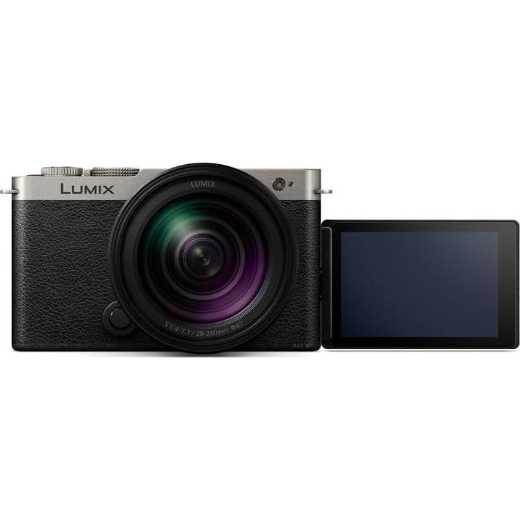 Panasonic LUMIX S9 Mirrorless Full Frame Compact Camera with 28-200mm L Mount Lens for Content Creators - Silver-Bundle with 64GB UHS-II SDXC Memory Card and More Accessories