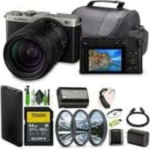 Panasonic LUMIX S9 Mirrorless Full Frame Compact Camera with 28-200mm L Mount Lens for Content Creators - Silver-Bundle with 64GB UHS-II SDXC Memory Card and More Accessories