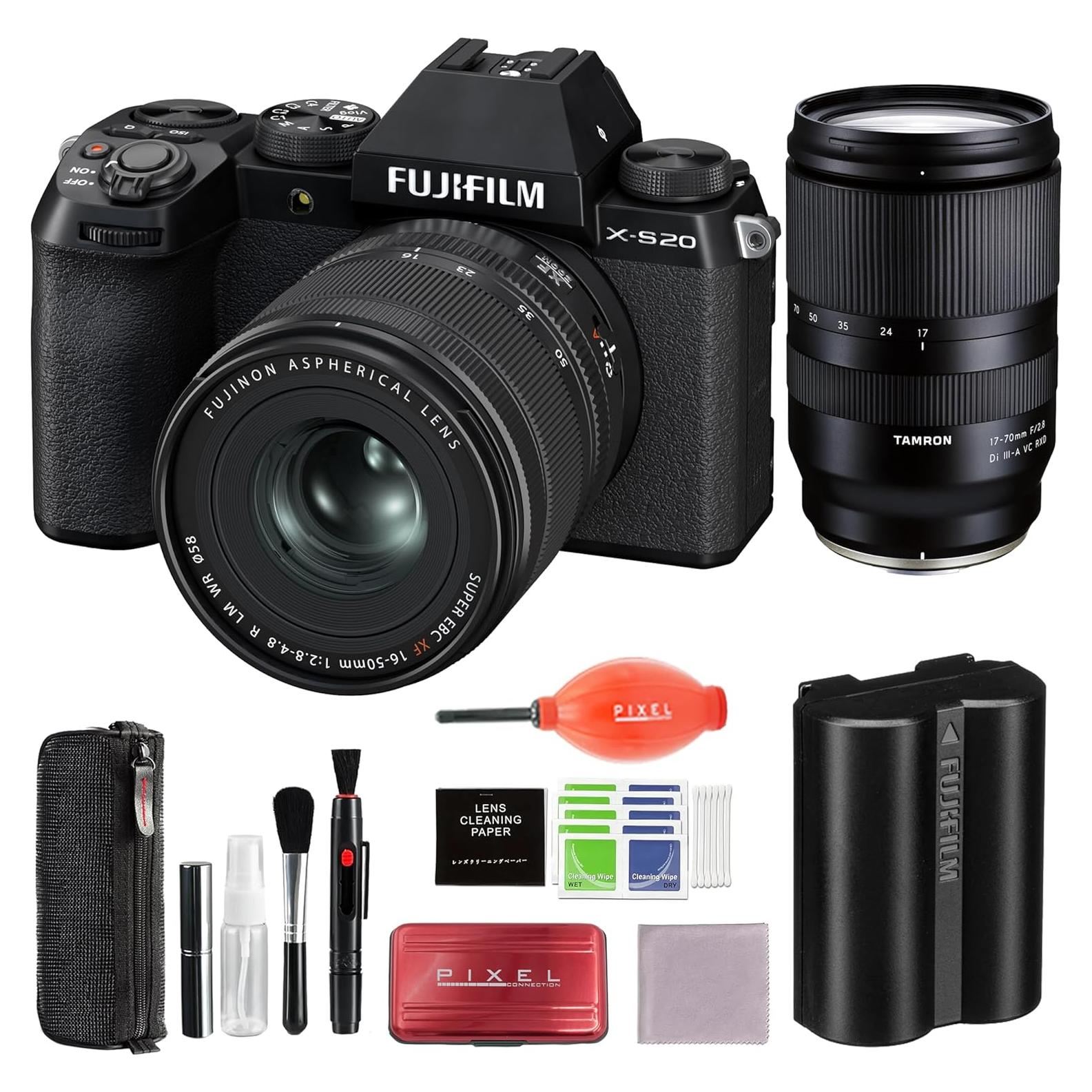 Cámara Sin Espejo Fujifilm X-S20 + Lente XF 16-50mm y Tamron 17-70mm