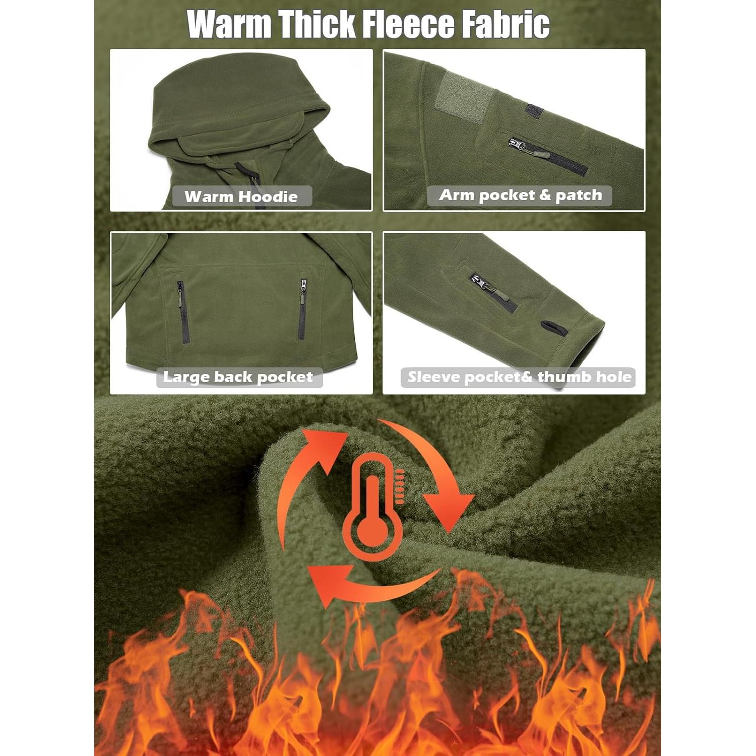 Sudadera Táctica de Forro Polar Militar ReFire Gear para Hombre - 7 Bolsillos