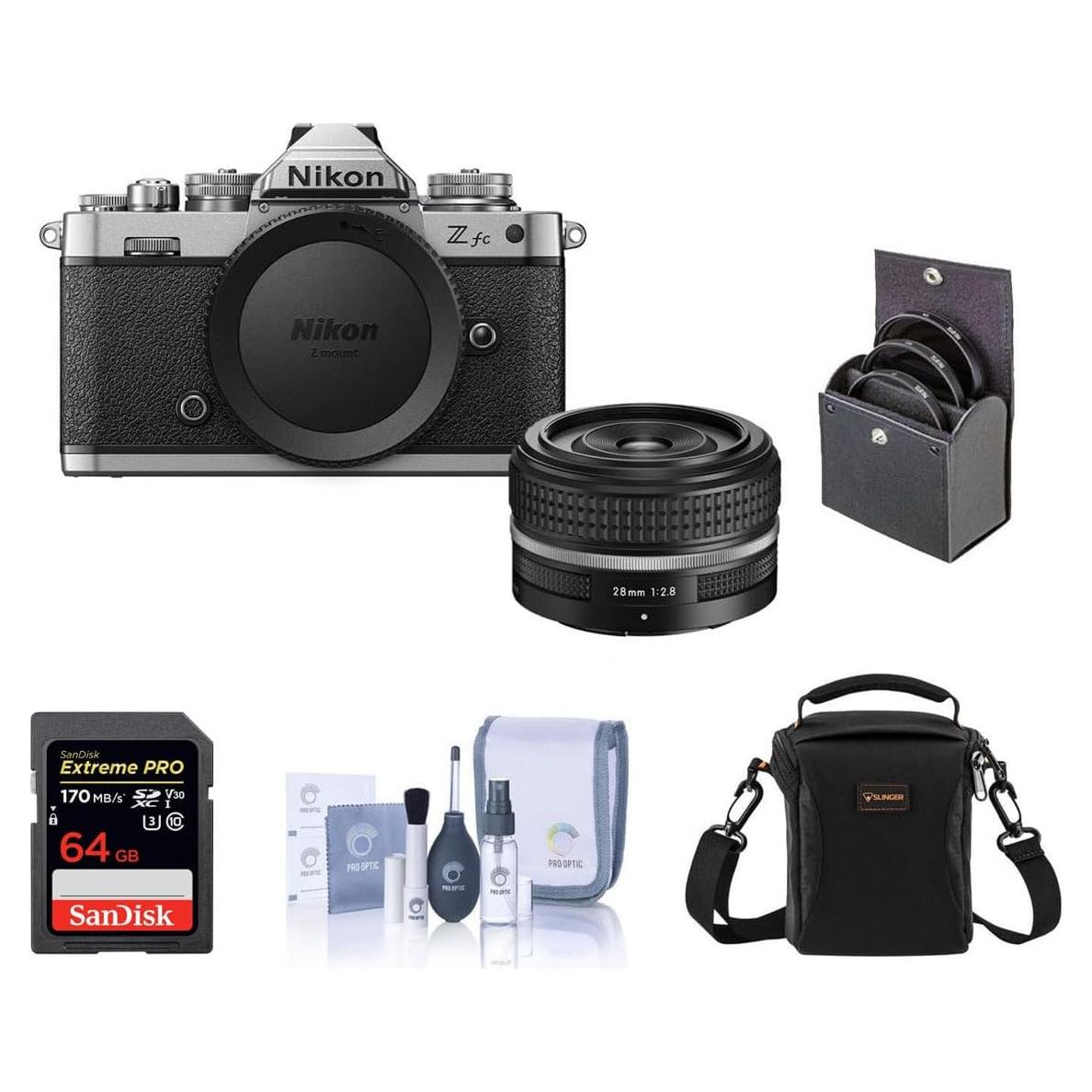 Cámara sin Espejo Nikon Z fc + Lente NIKKOR Z 28mm f/2.8 + Accesorios