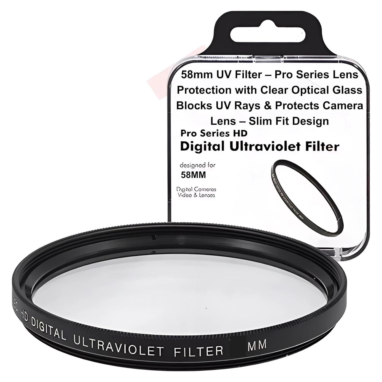 Filtro UV Acuvar 58mm para Lentes de Cámara DSLR y Sin Espejo