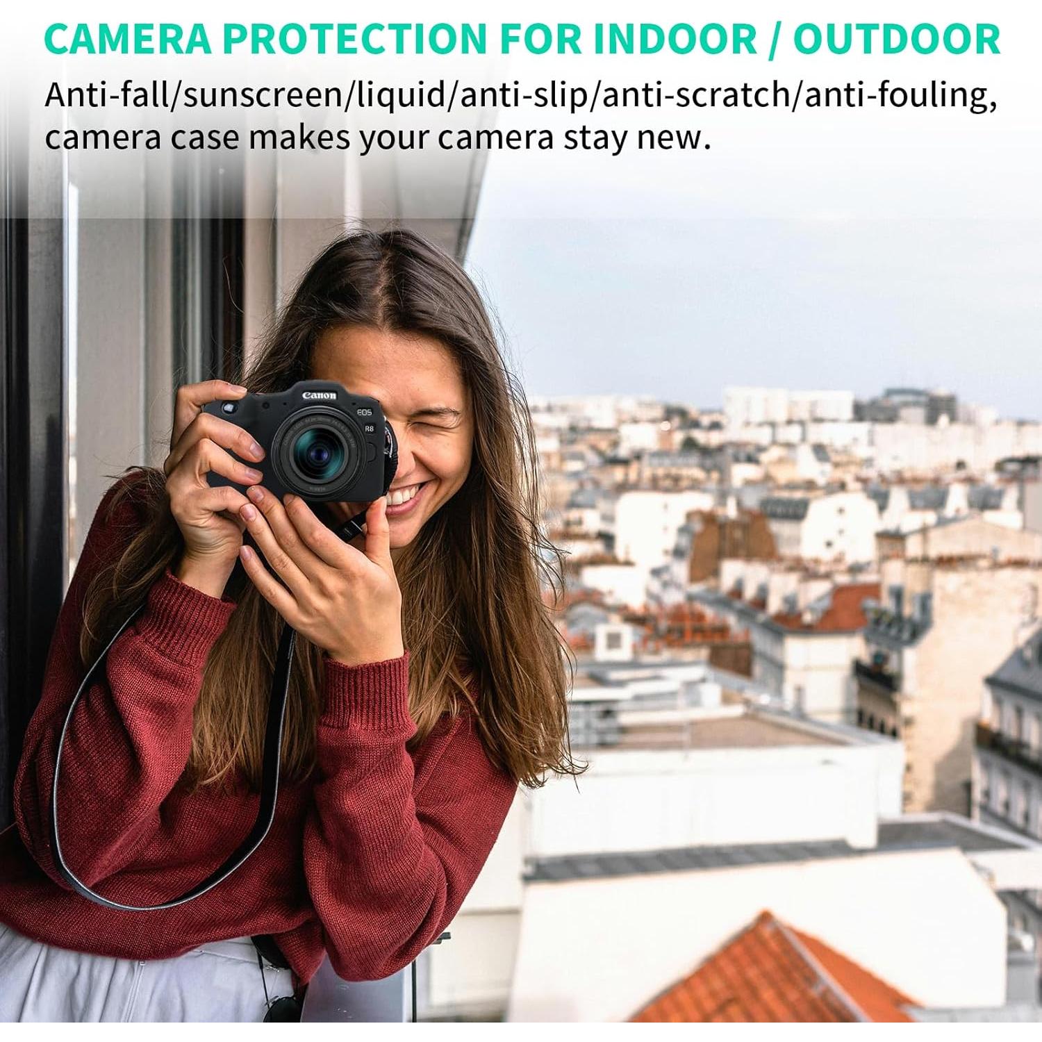 Funda de Silicona Suave EasyHood para Canon EOS R8 - Negra