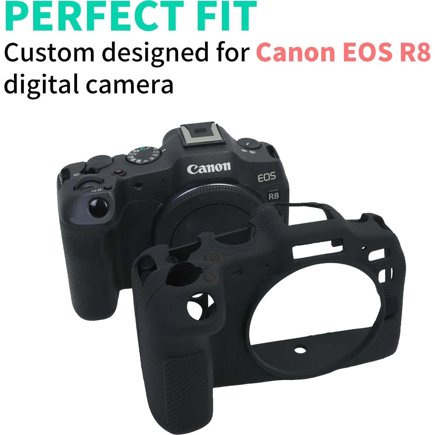Funda de Silicona Suave EasyHood para Canon EOS R8 - Negra