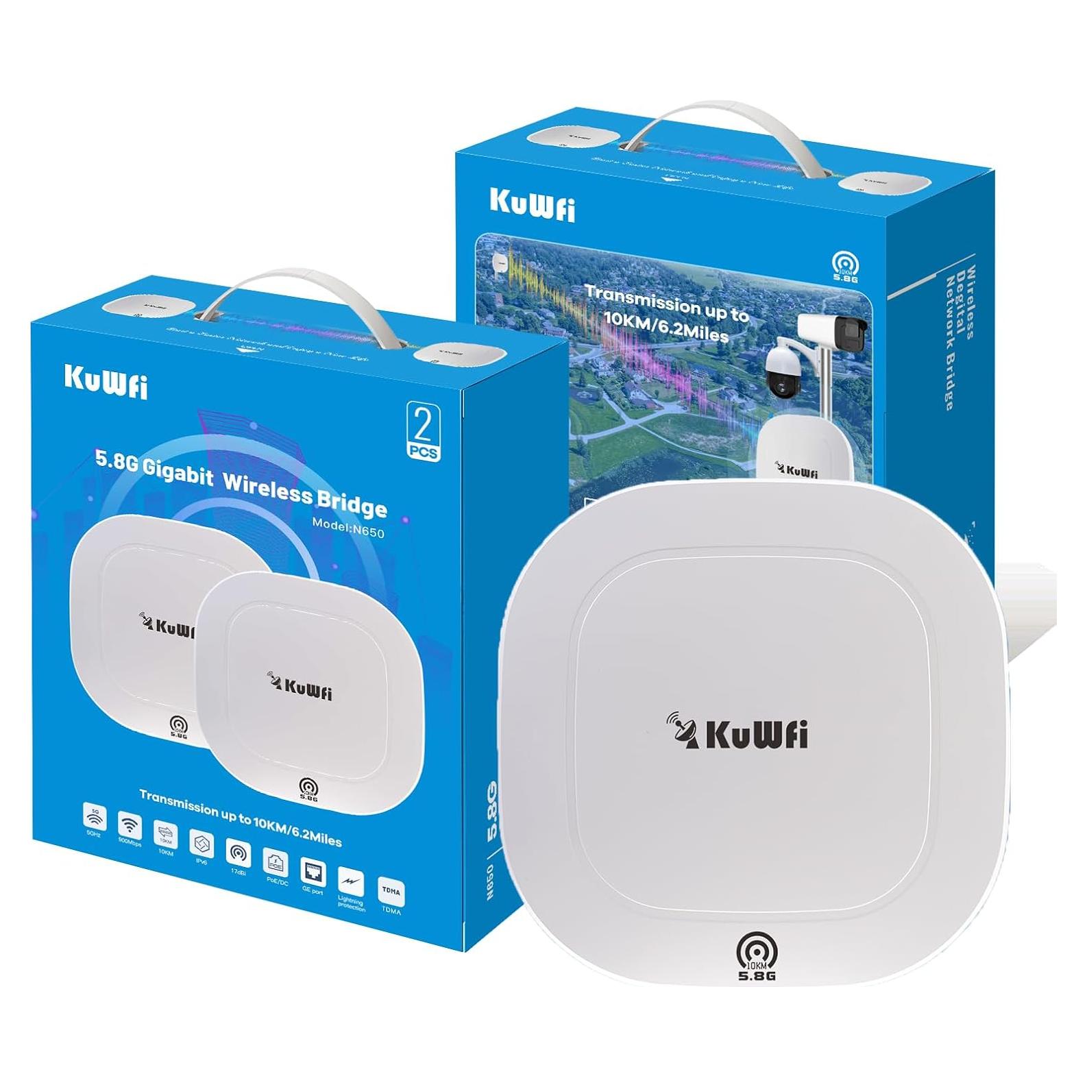 Puente Inalámbrico KuWFi N650 5.8G 10KM para Exteriores