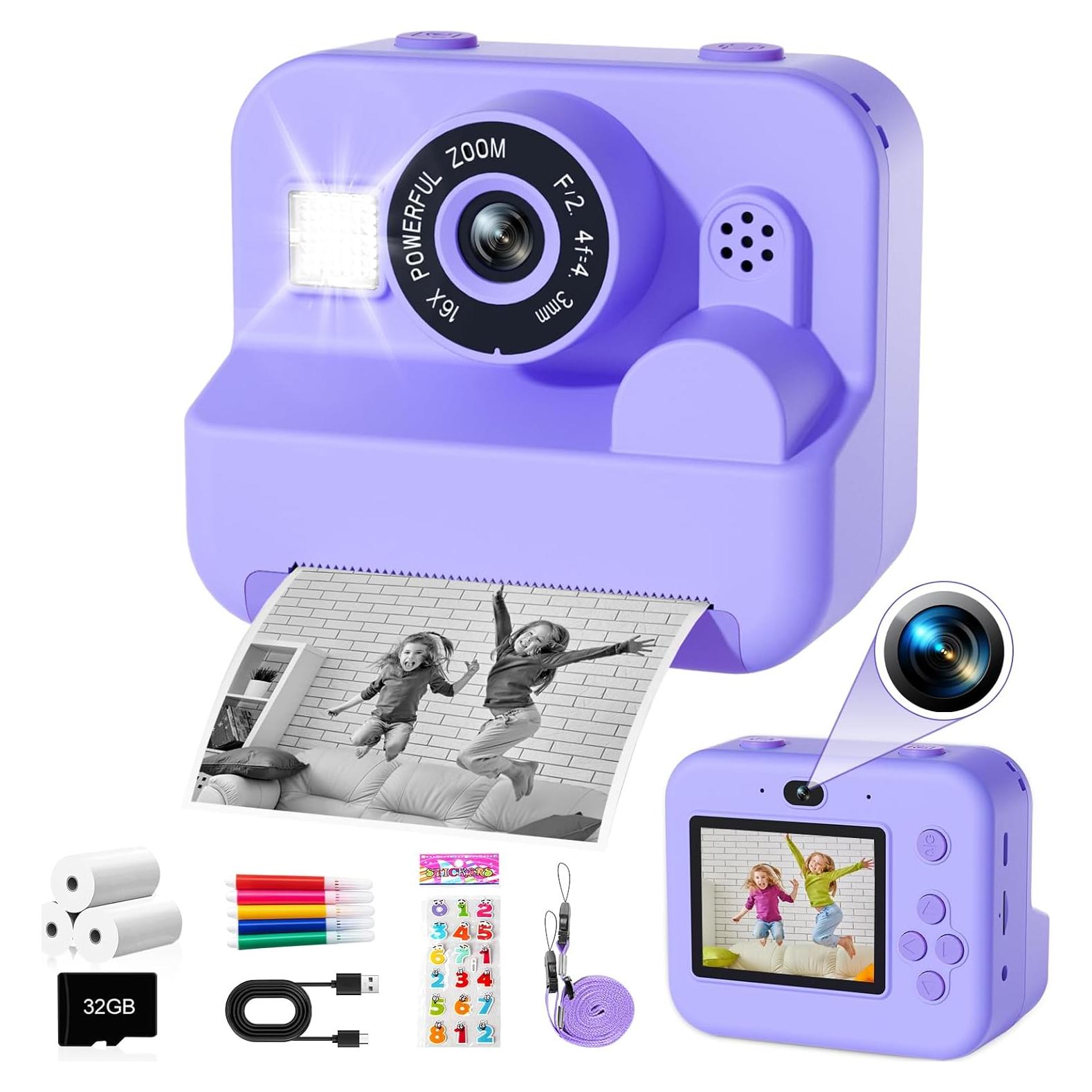 Cámara Instantánea Digital GKTZ para Niños 12MP 1080P Púrpura