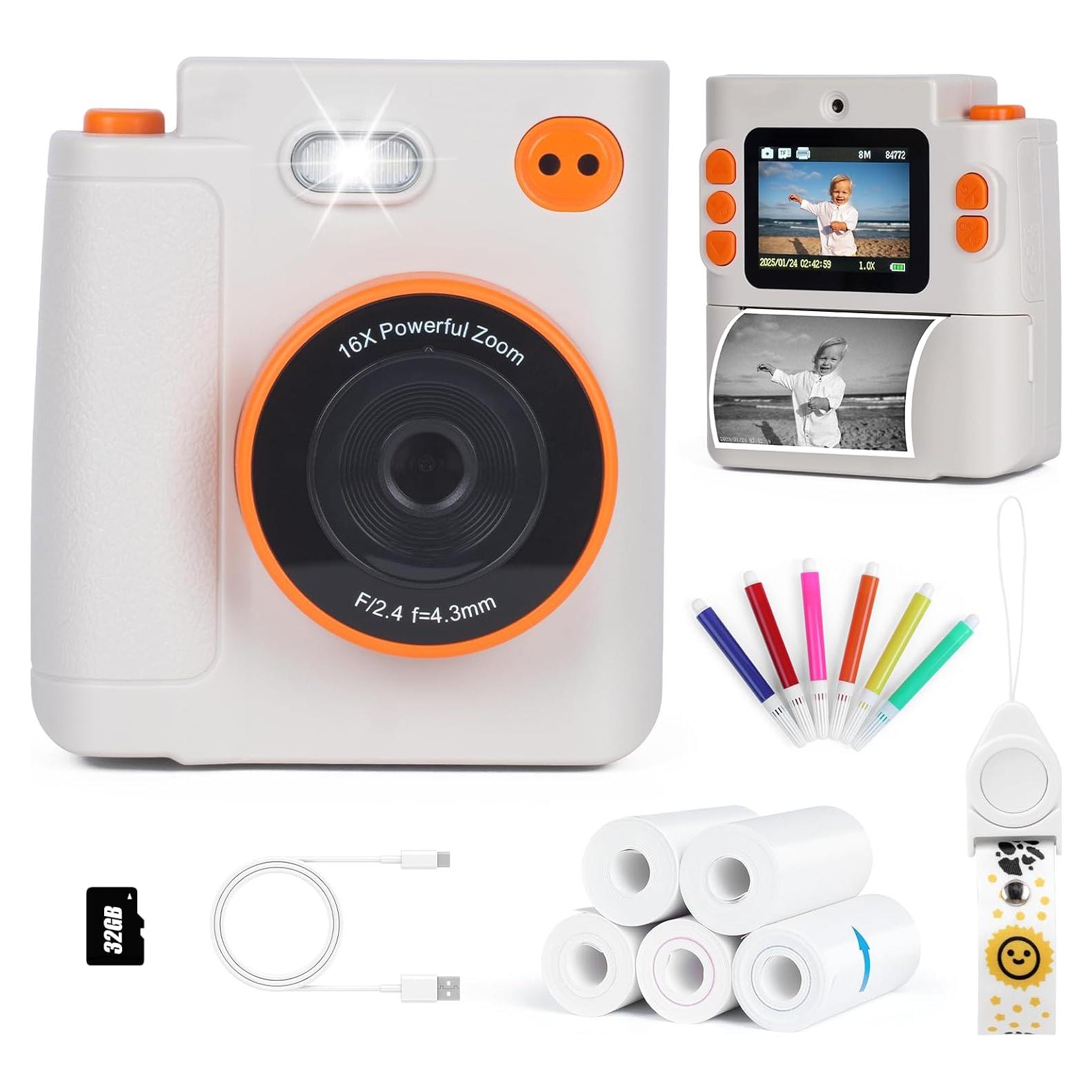 Cámara Instantánea Digital Cudinham 1080P para Niños - Blanco