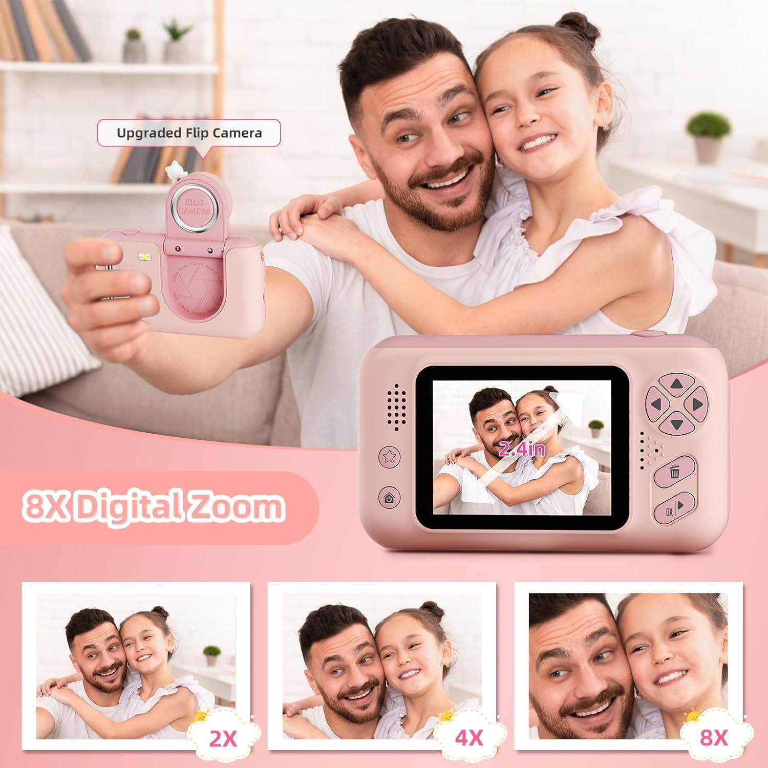 Cámara Digital para Niños Makolle S9 Rosa 1080P 8MP