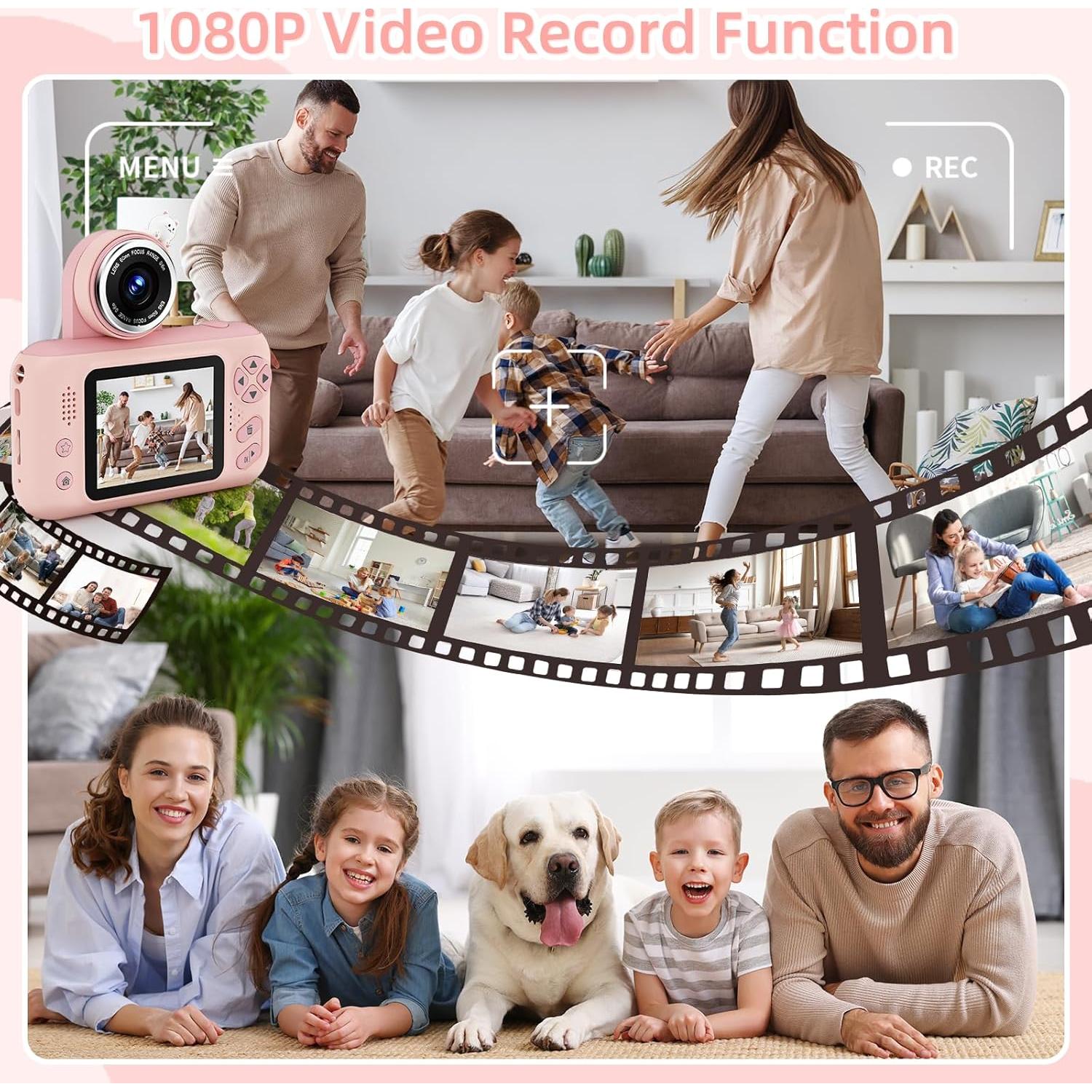 Cámara Digital para Niños Makolle S9 Rosa 1080P 8MP