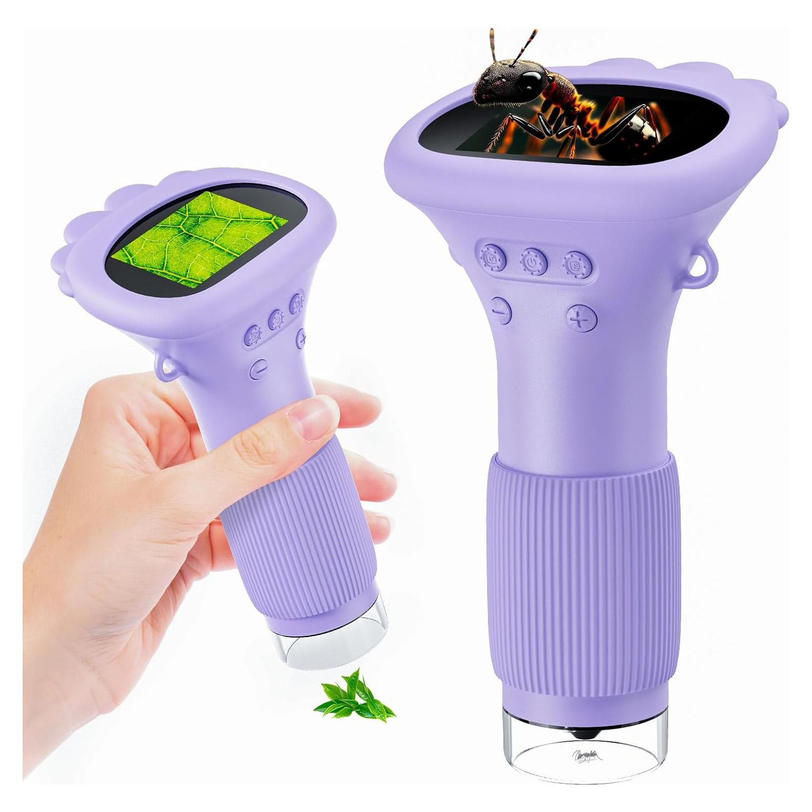 Microscopio Digital Portátil para Niños - Pantalla LCD 2"