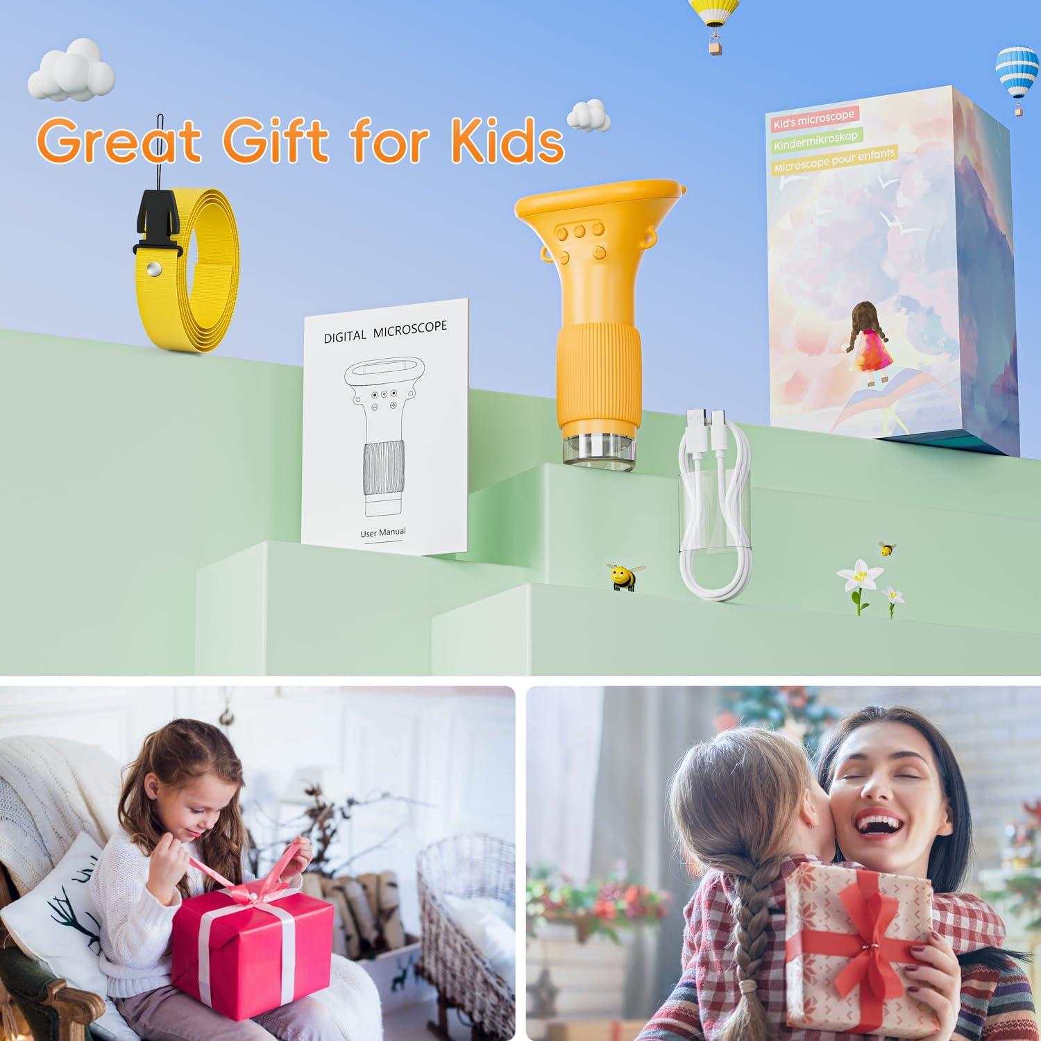 Microscopio Digital para Niños SKYBASIC 1000X Pantalla 2"