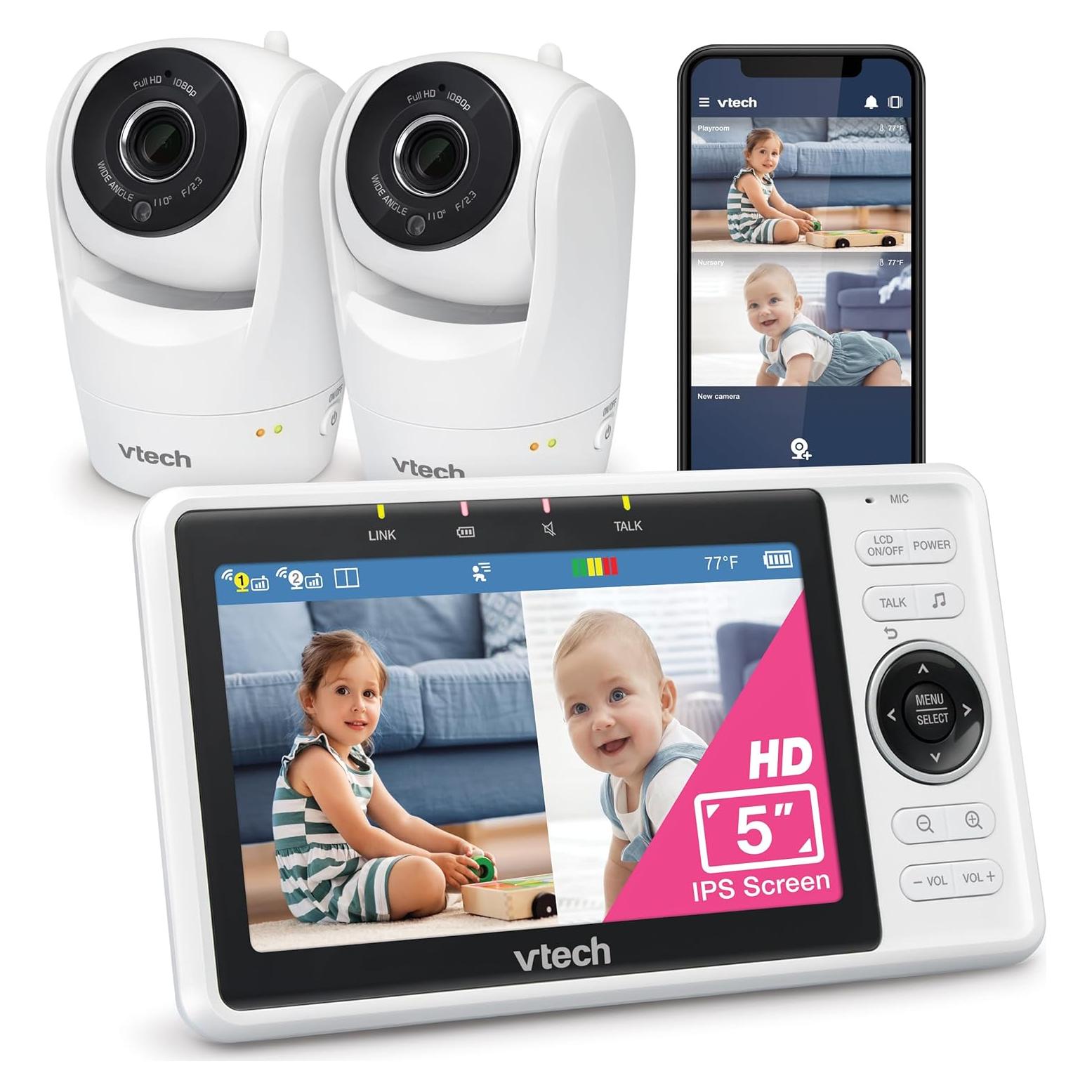 Monitor de Bebé VTech VM901-2HD con 2 Cámaras FHD 1080p