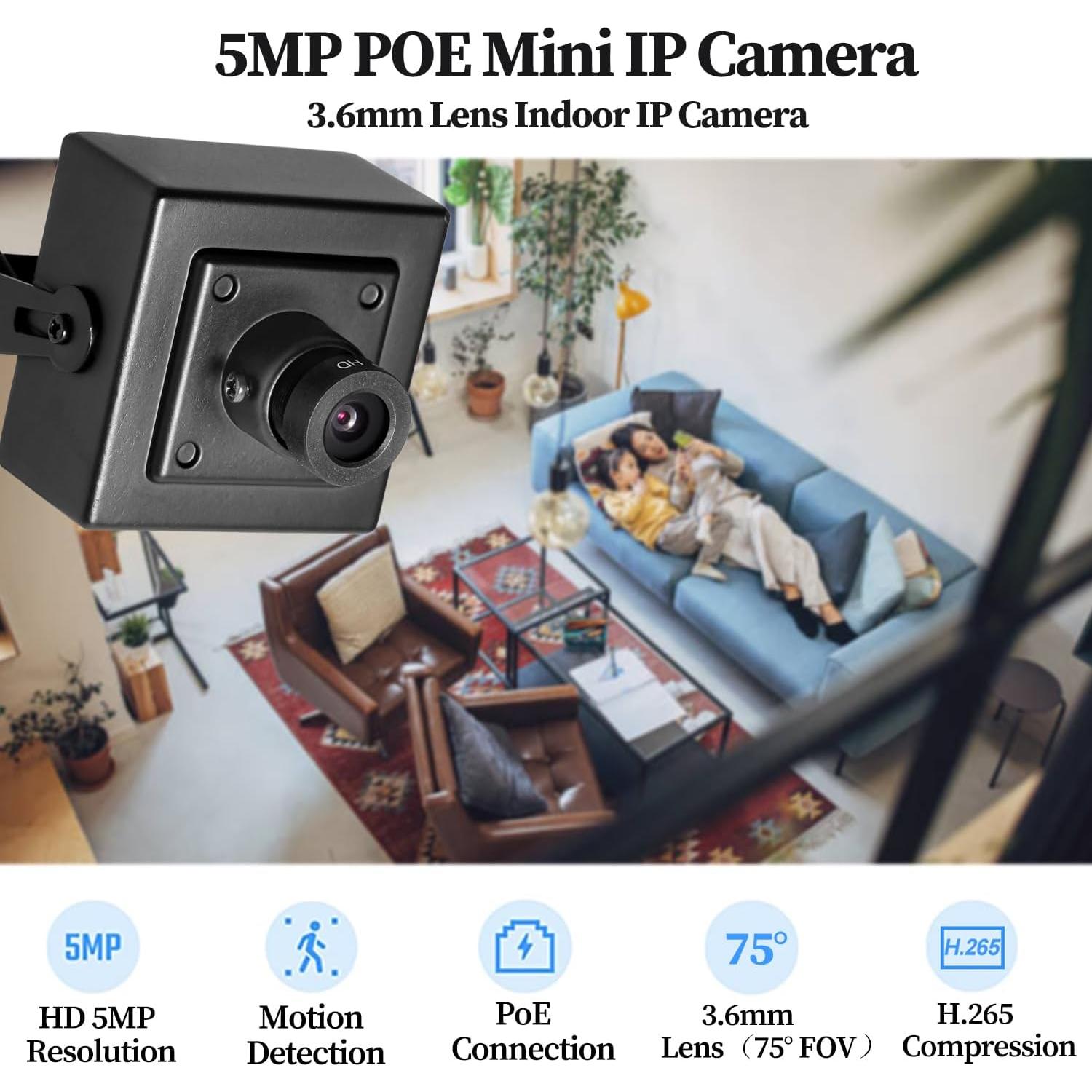 Cámara IP Mini POE 5MP REVODATA I706-P, Lente 3.6mm